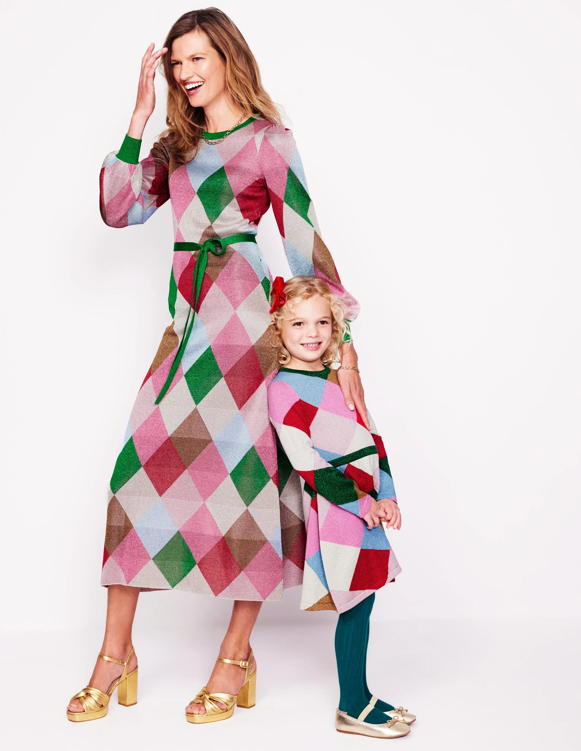 Crew Metallic Jacquard Dress-Multi, Argyle - Image 5
