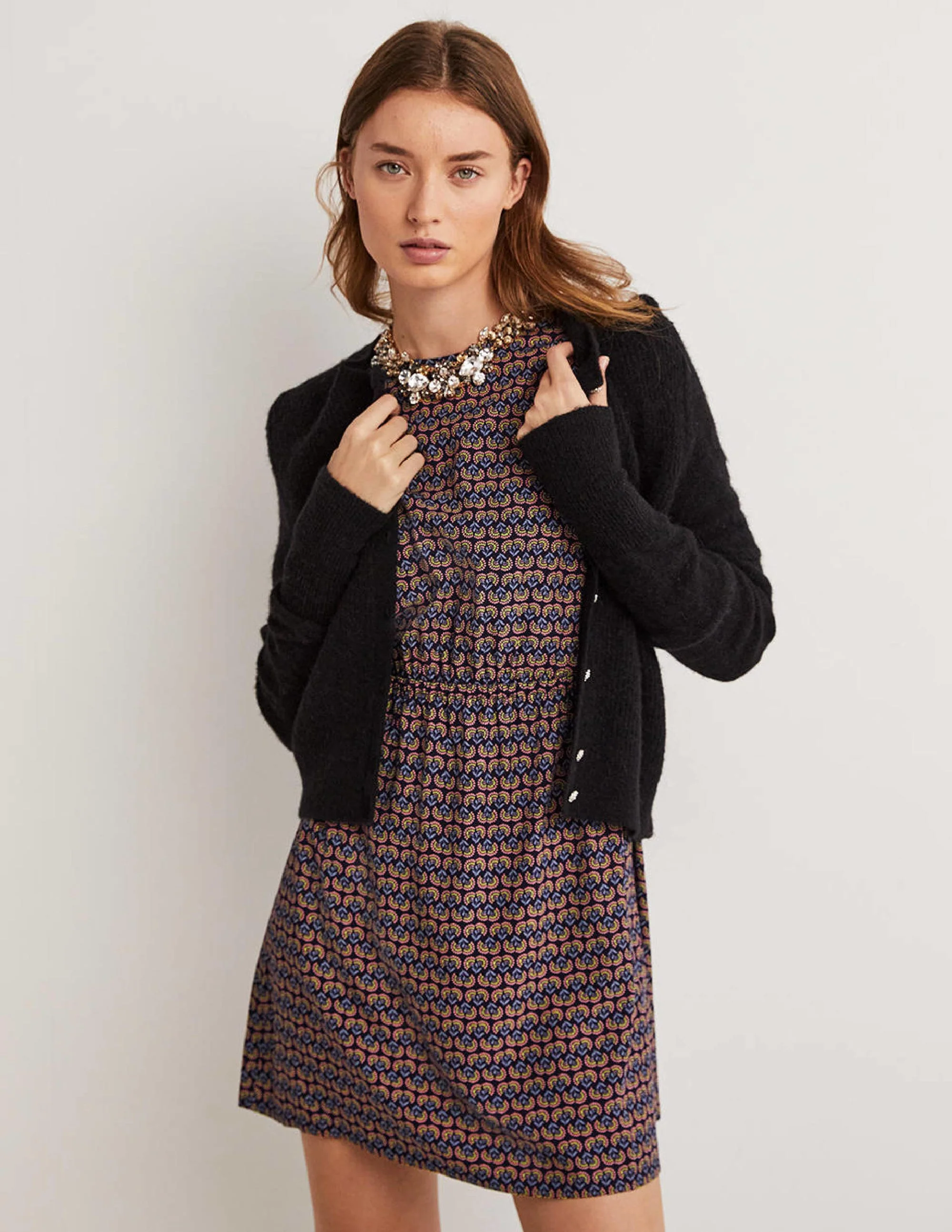 Crew Neck Dress-Navy, Dandelion Pop - Image 5