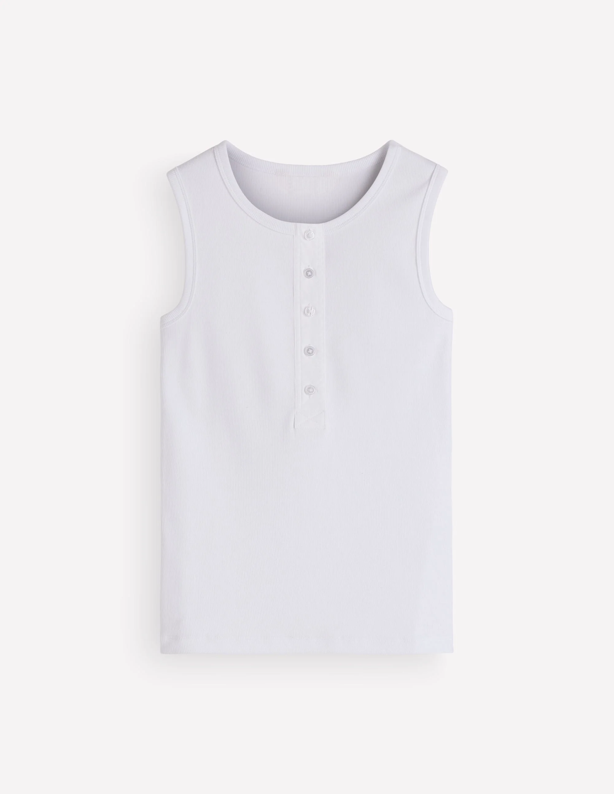Crew Neck Henley Tank-White - Image 6