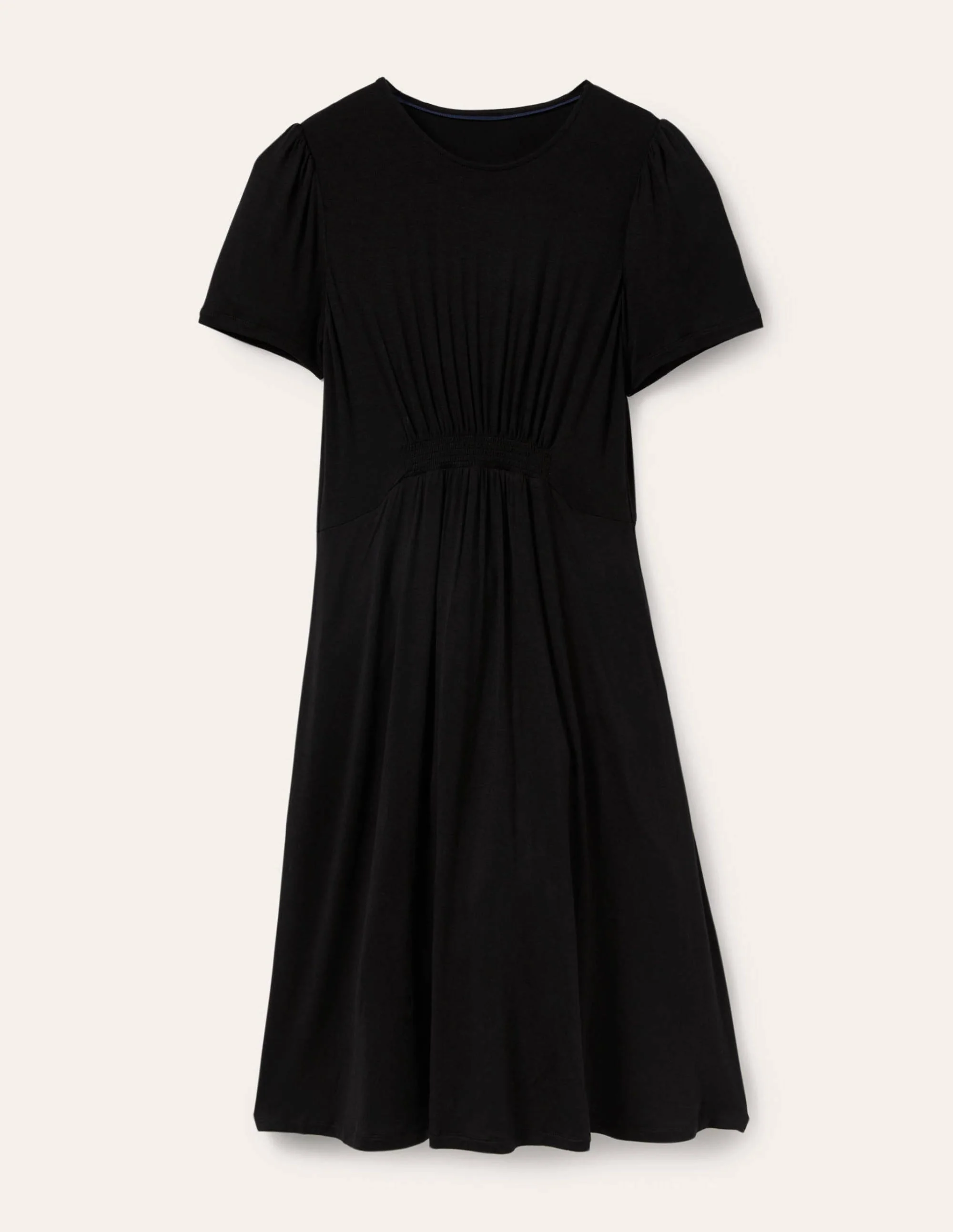 Crew Neck Jersey Dress-Black - Image 5