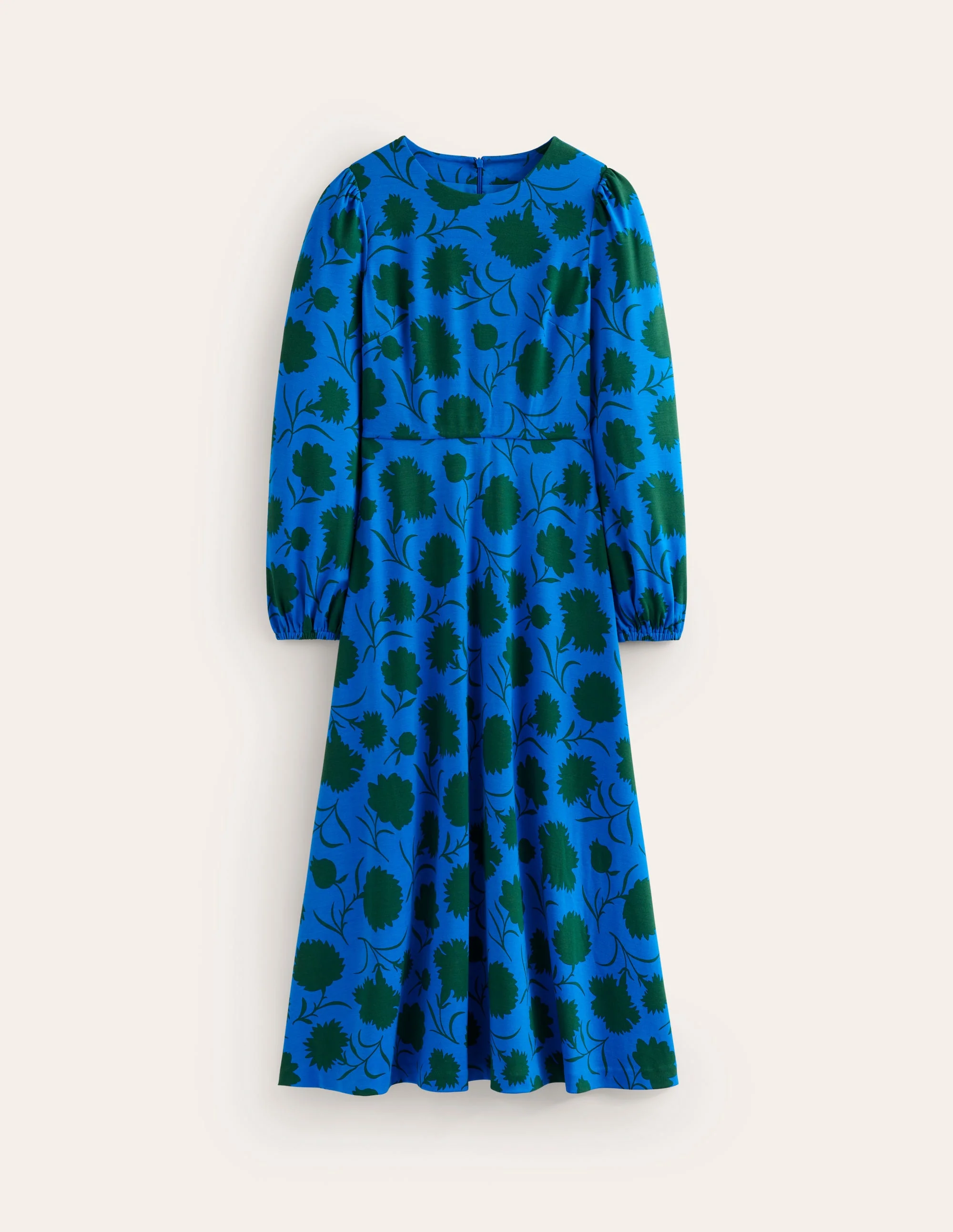 Crew Neck Ponte Dress-Blue, Silhouette Sprig - Image 5