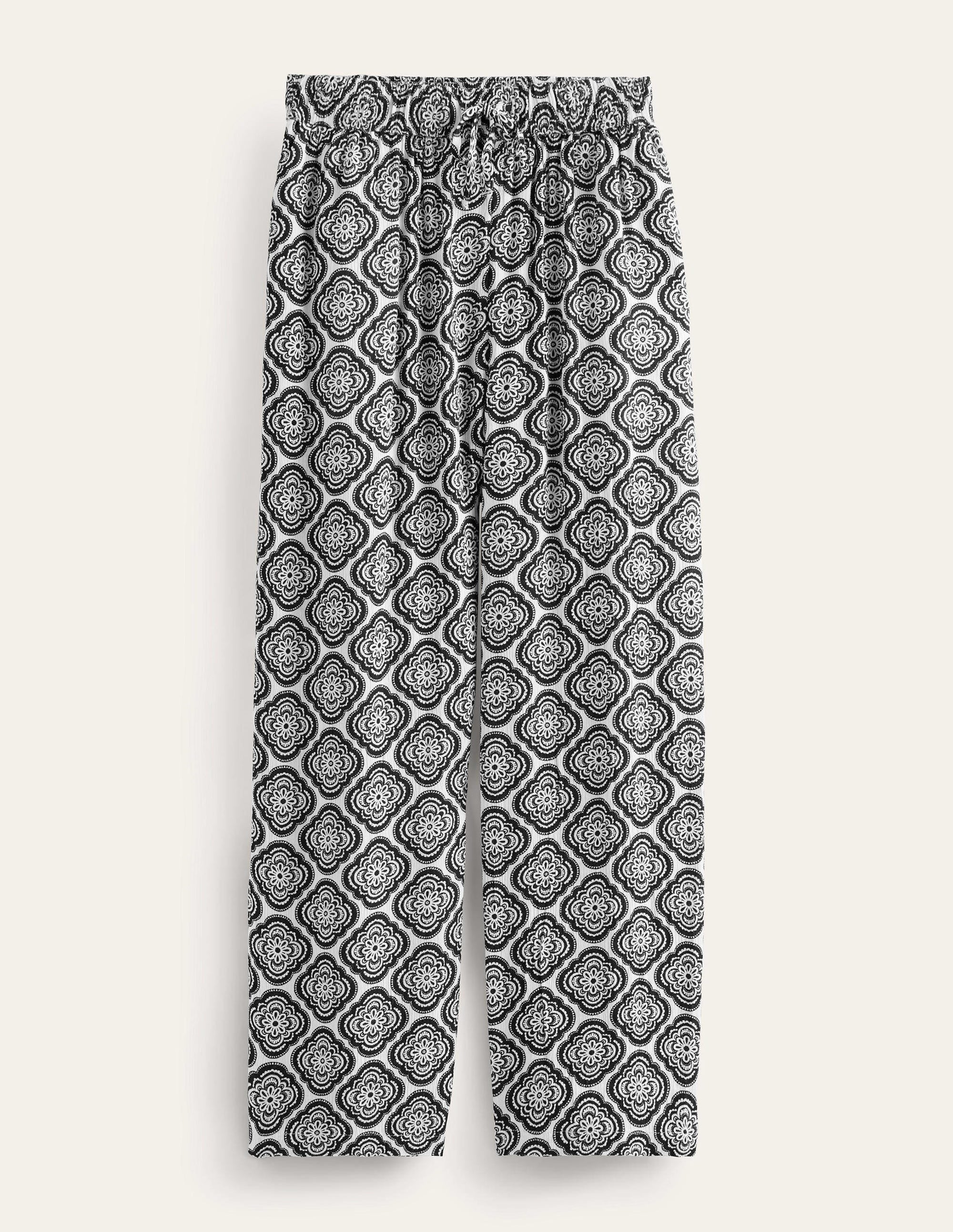 Crinkle Tapered Pants-Black, Botanic Blush - Image 6