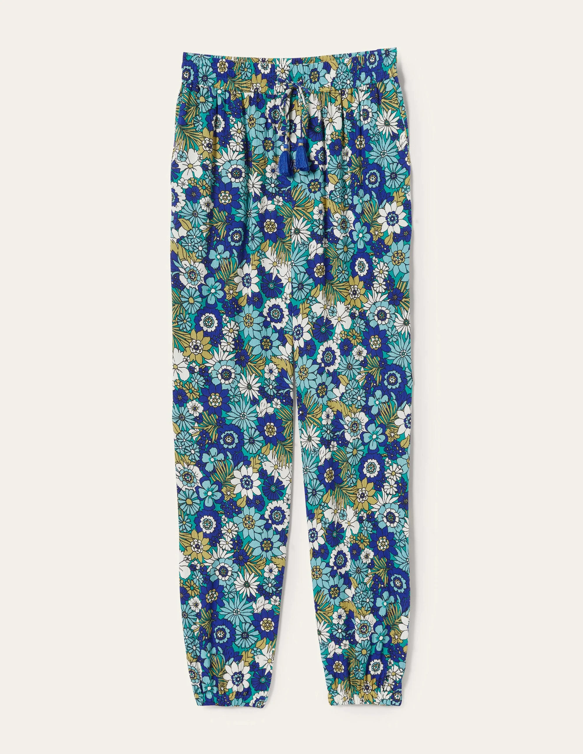 Crinkle Tapered Pants-Emerald, Bloom Garden - Image 10