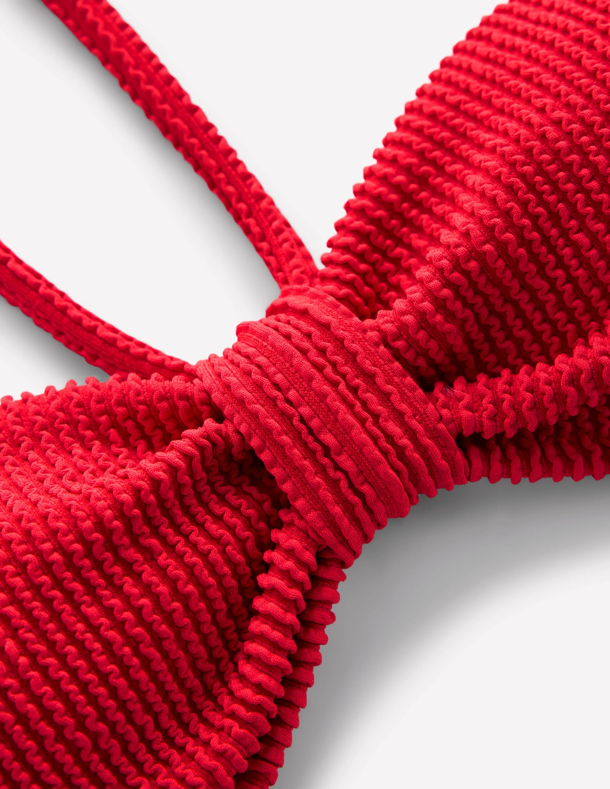 Crinkle Texture Bikini Top-Tulip Red - Image 9