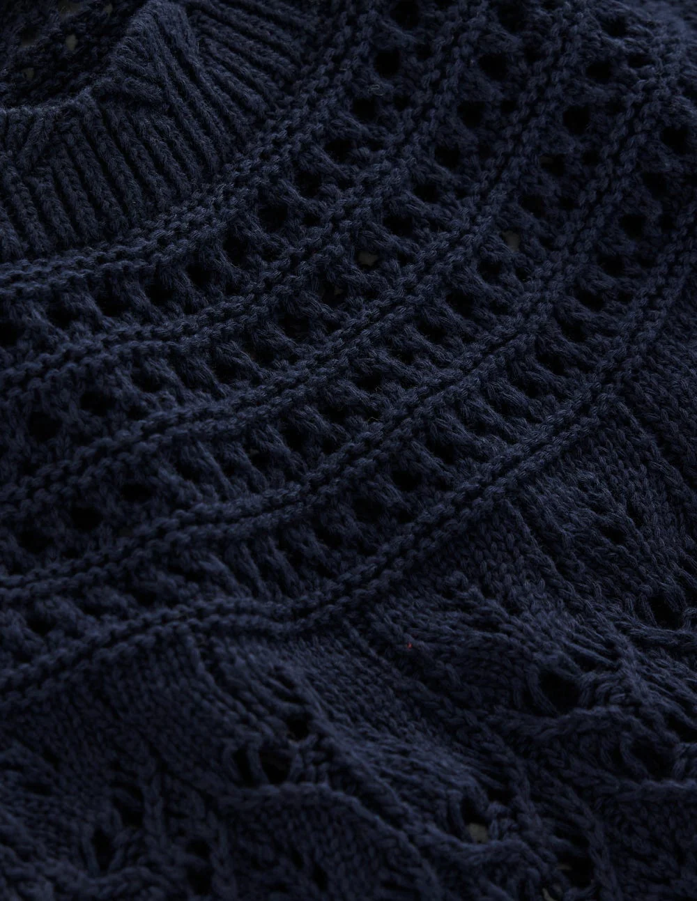 Crochet Mix Stitch Sweater-Navy - Image 7