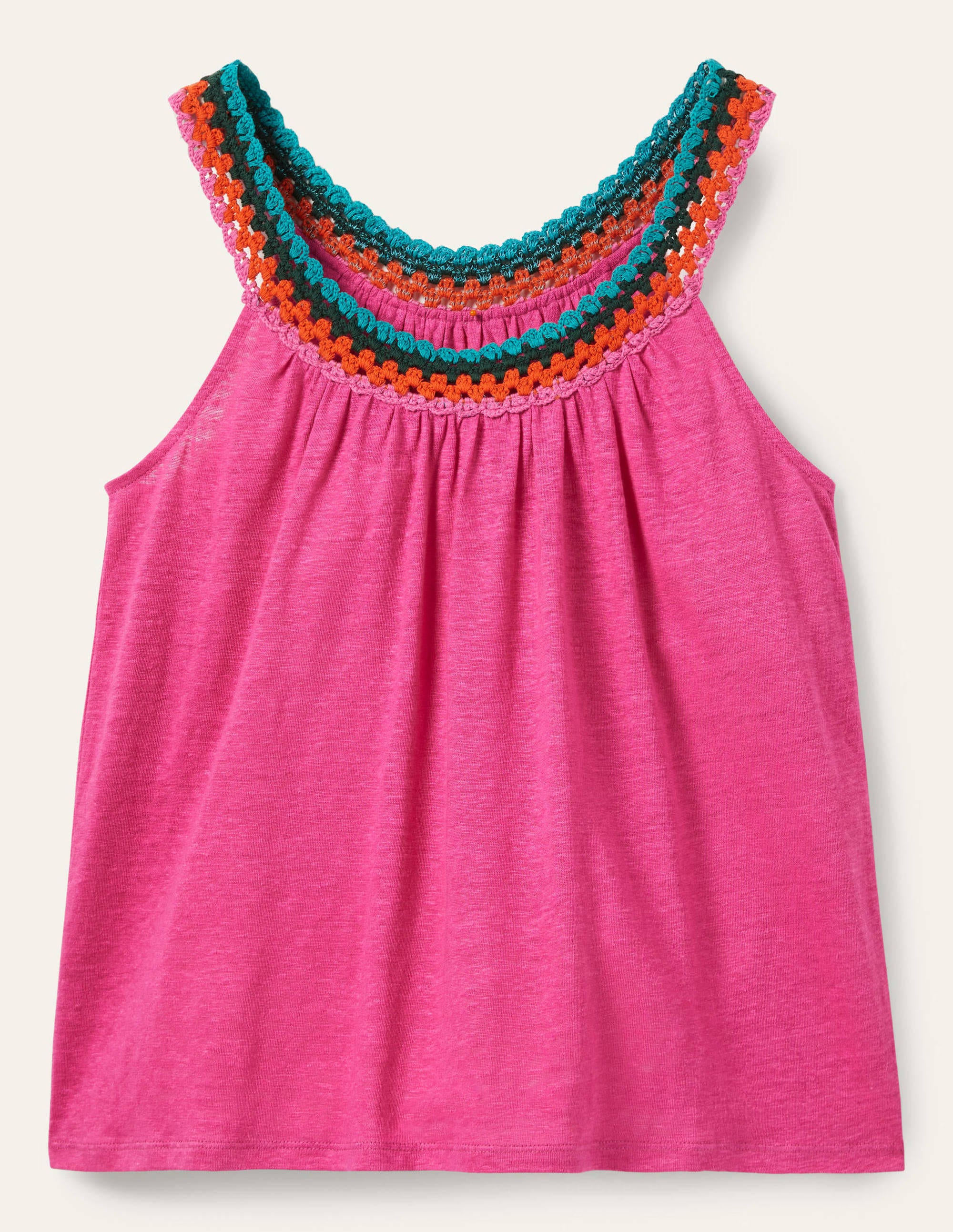 Crochet Trim Scoop Jersey Top-Pop Pansy - Image 5
