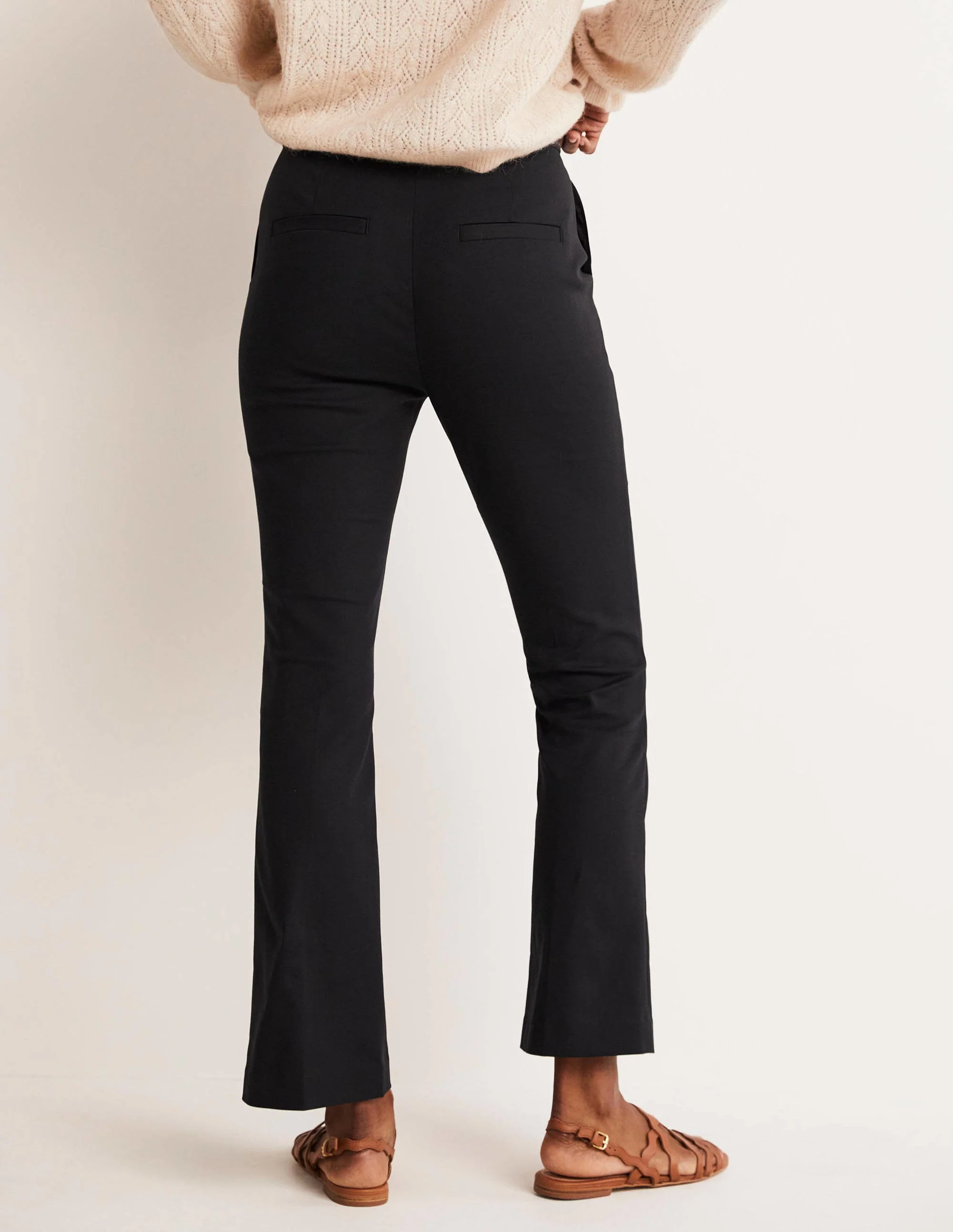 Cropped Flare Pants-Black - Image 8