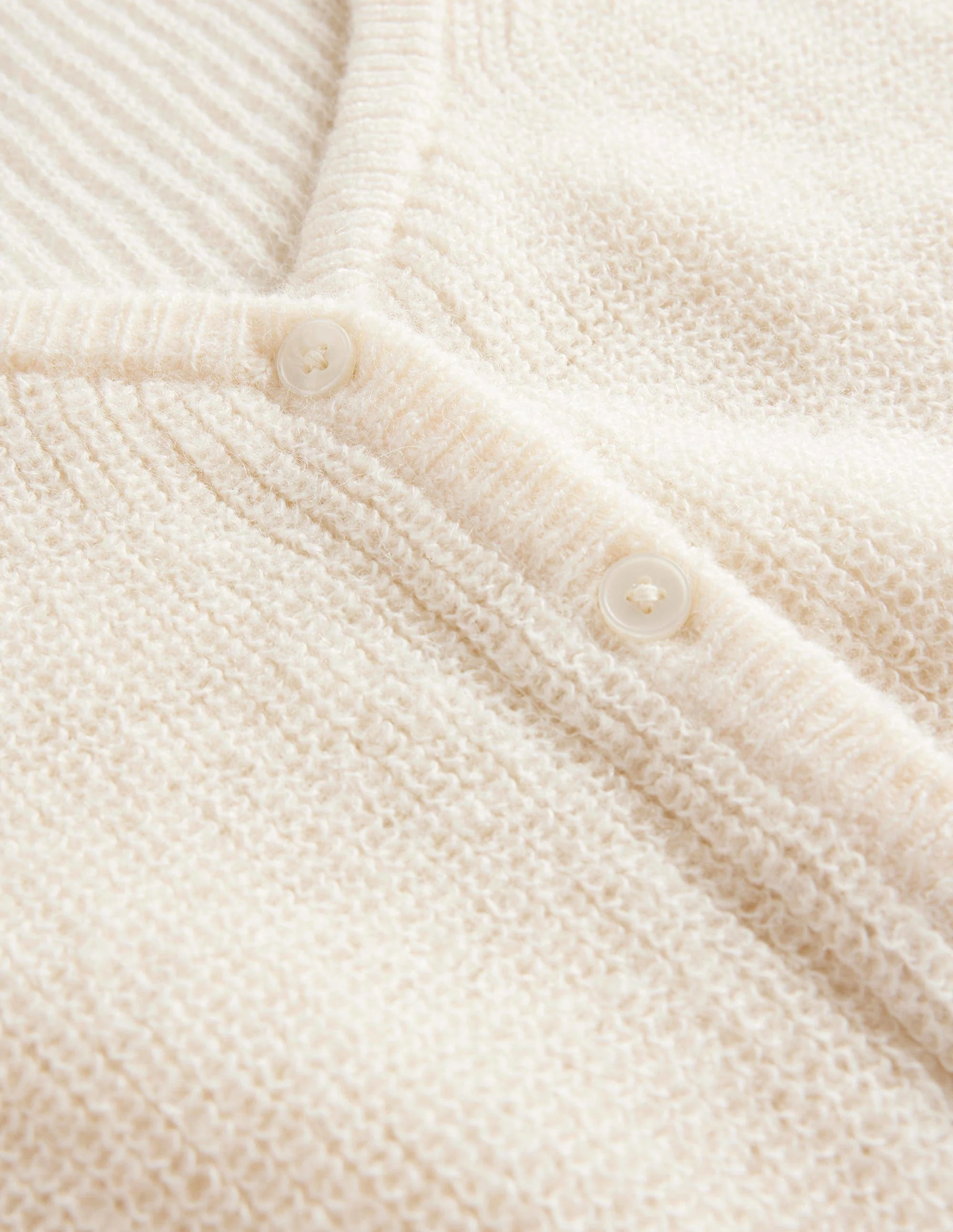 Cropped Fluffy Cardigan-Warm Ivory - Image 6