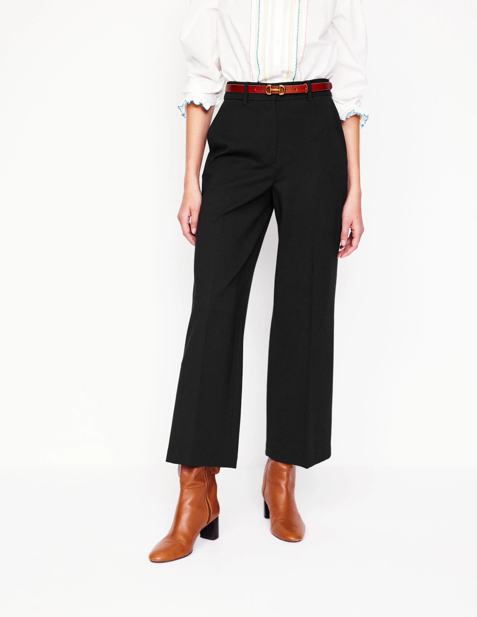Cropped Ponte Pants-Black - Image 5