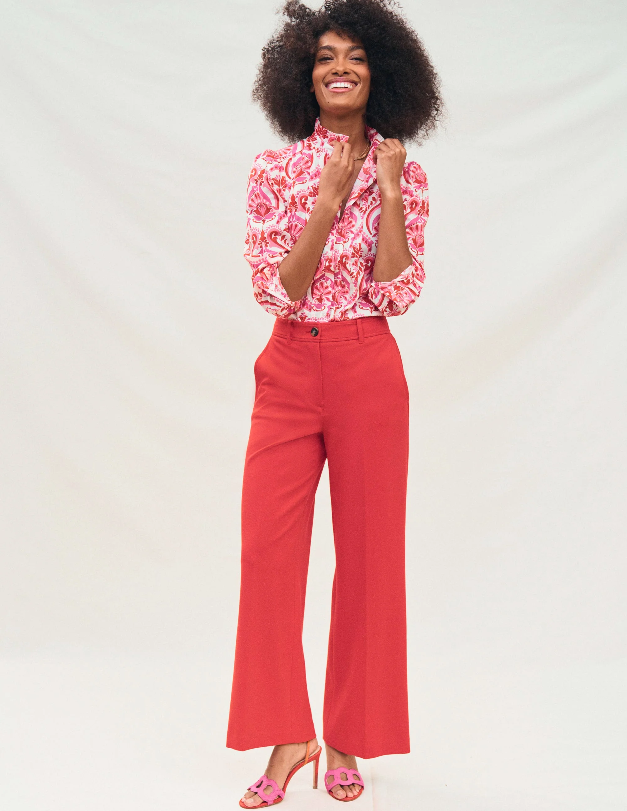 Cropped Ponte Pants-Hot Pepper - Image 2