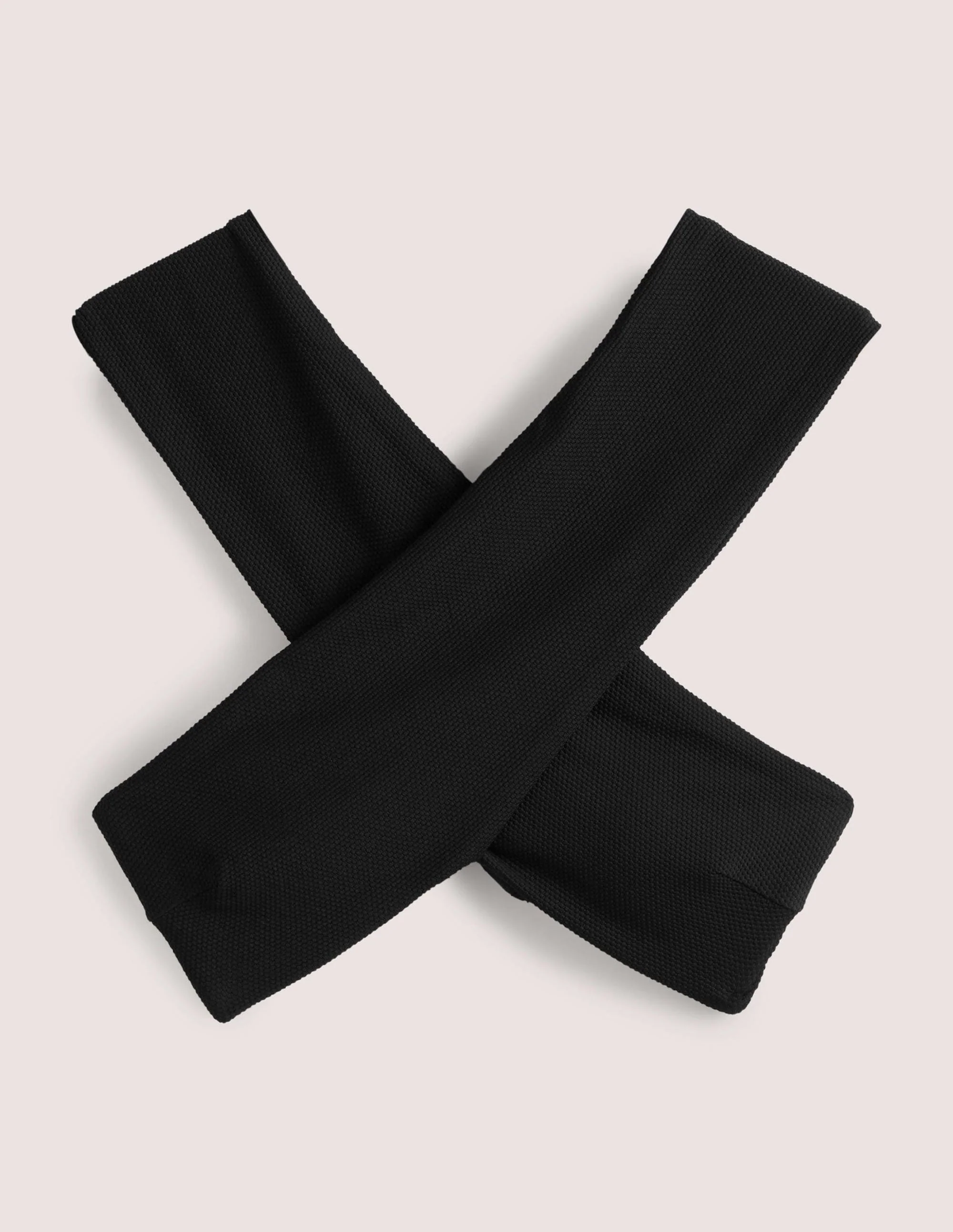 Cross Front Bardot Bikini Top-Textured Black - Image 6
