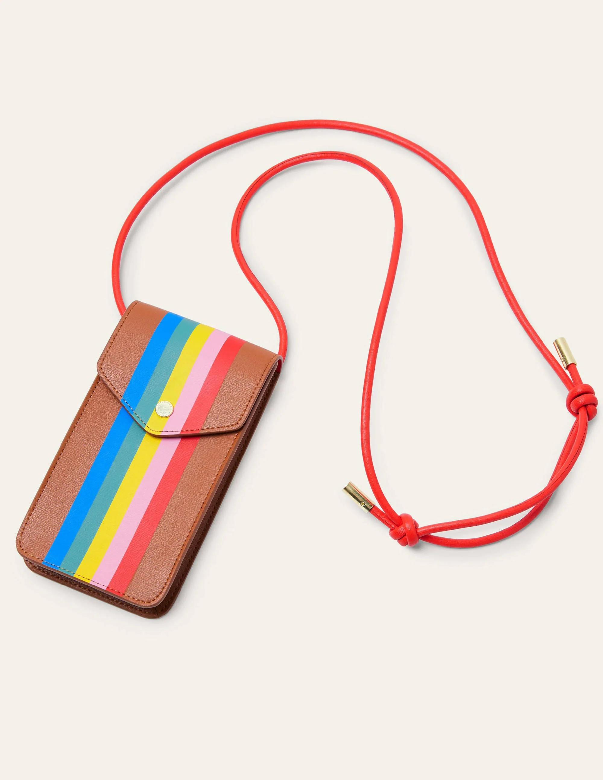 Crossbody Phone Bag-Tan Multi Stripe - Image 3