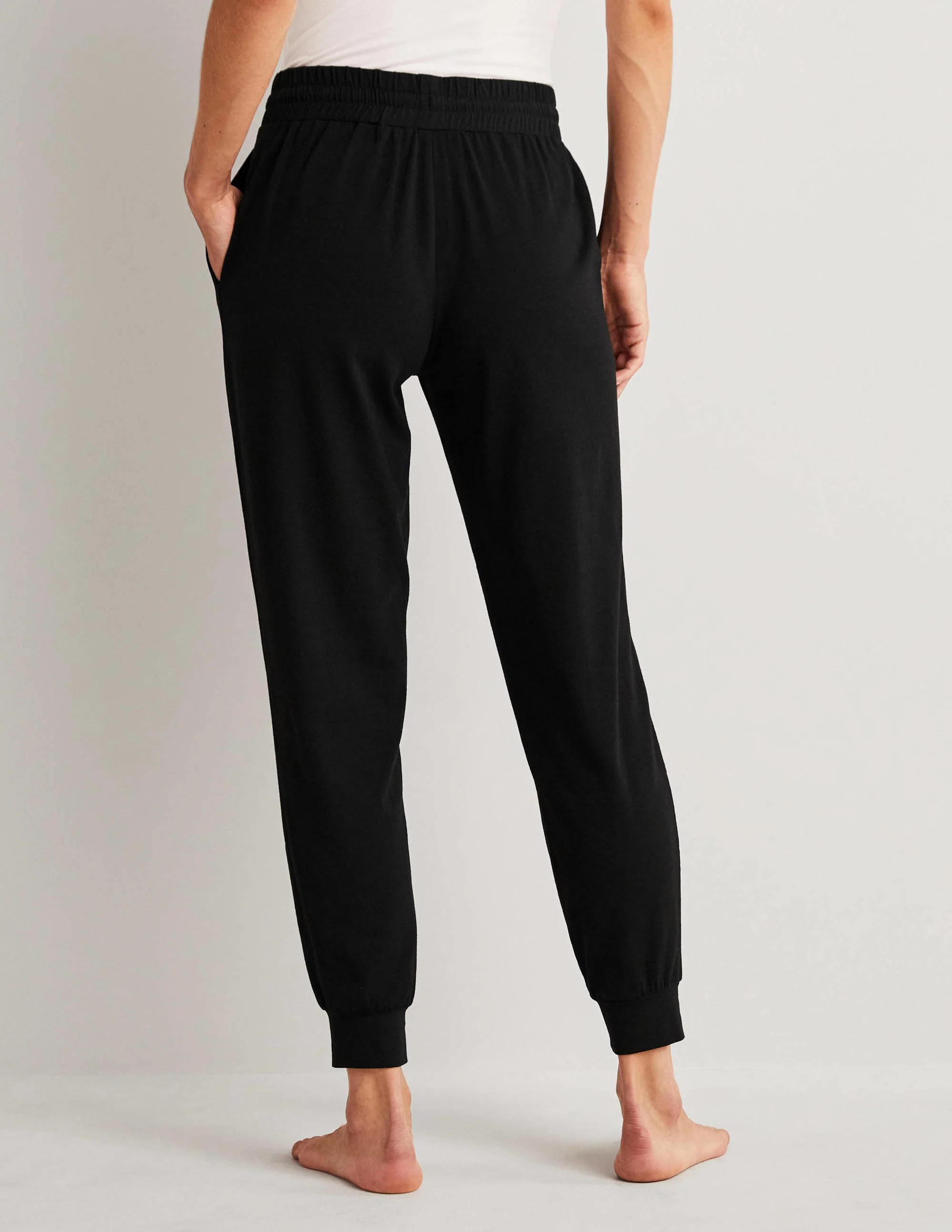 Cuffed Jersey Joggers-Black - Image 6