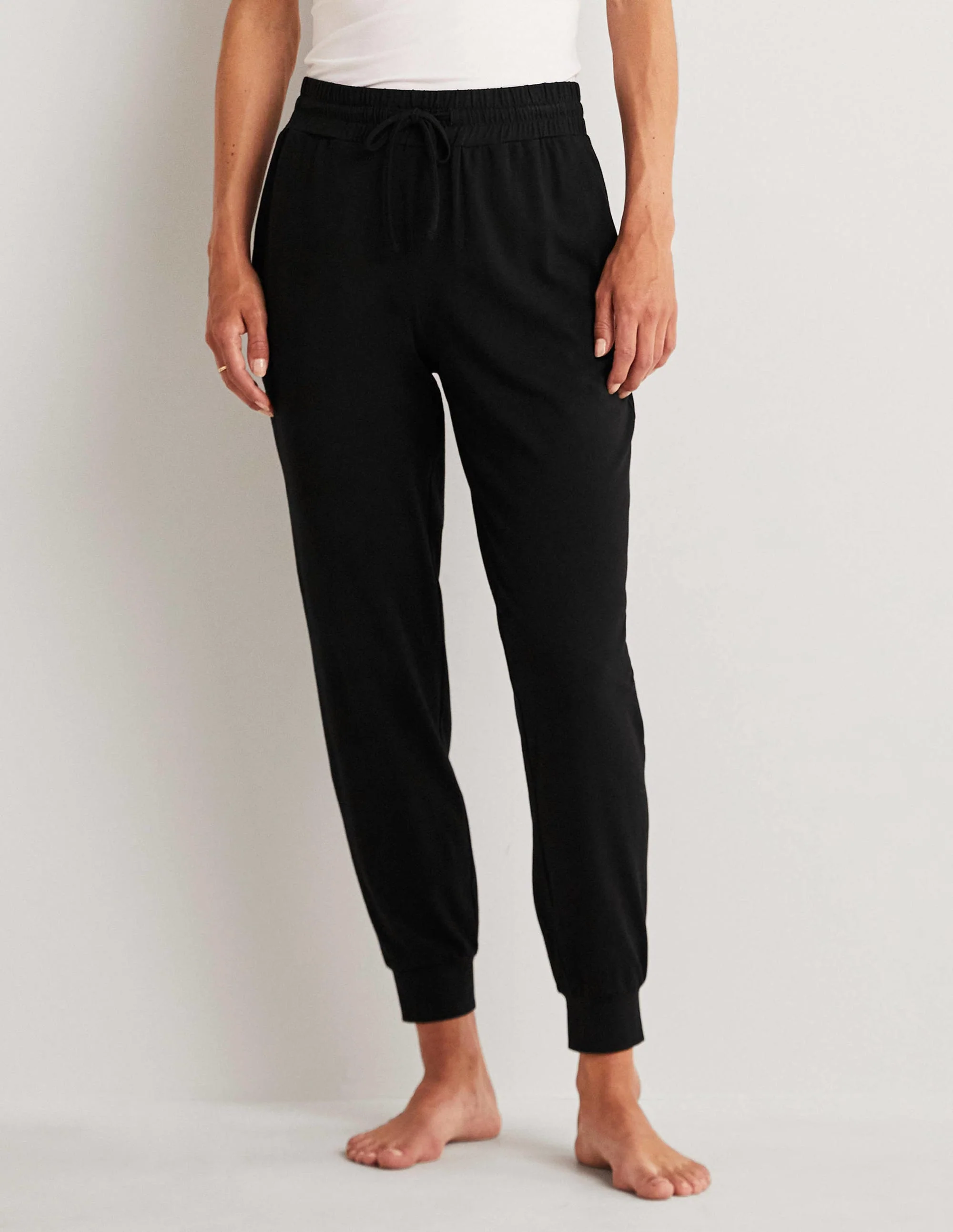 Cuffed Jersey Joggers-Black - Image 7
