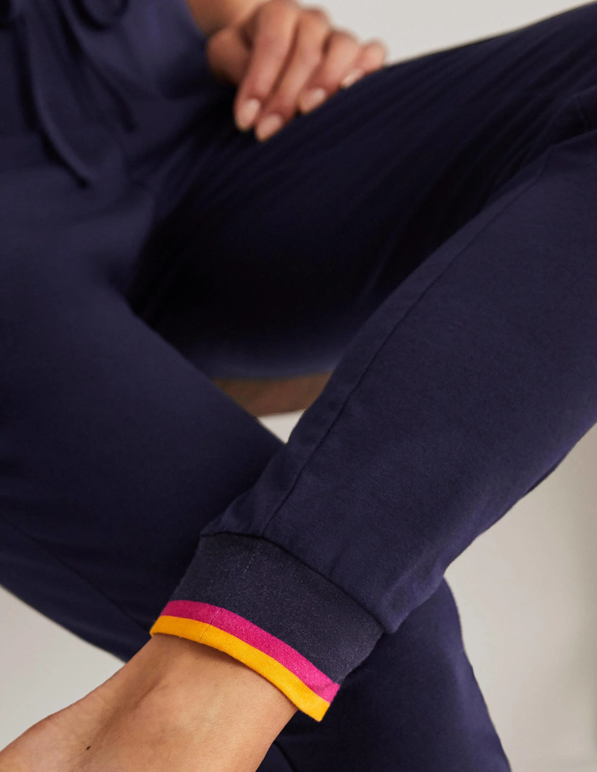 Cuffed Jersey Joggers-Navy - Image 7