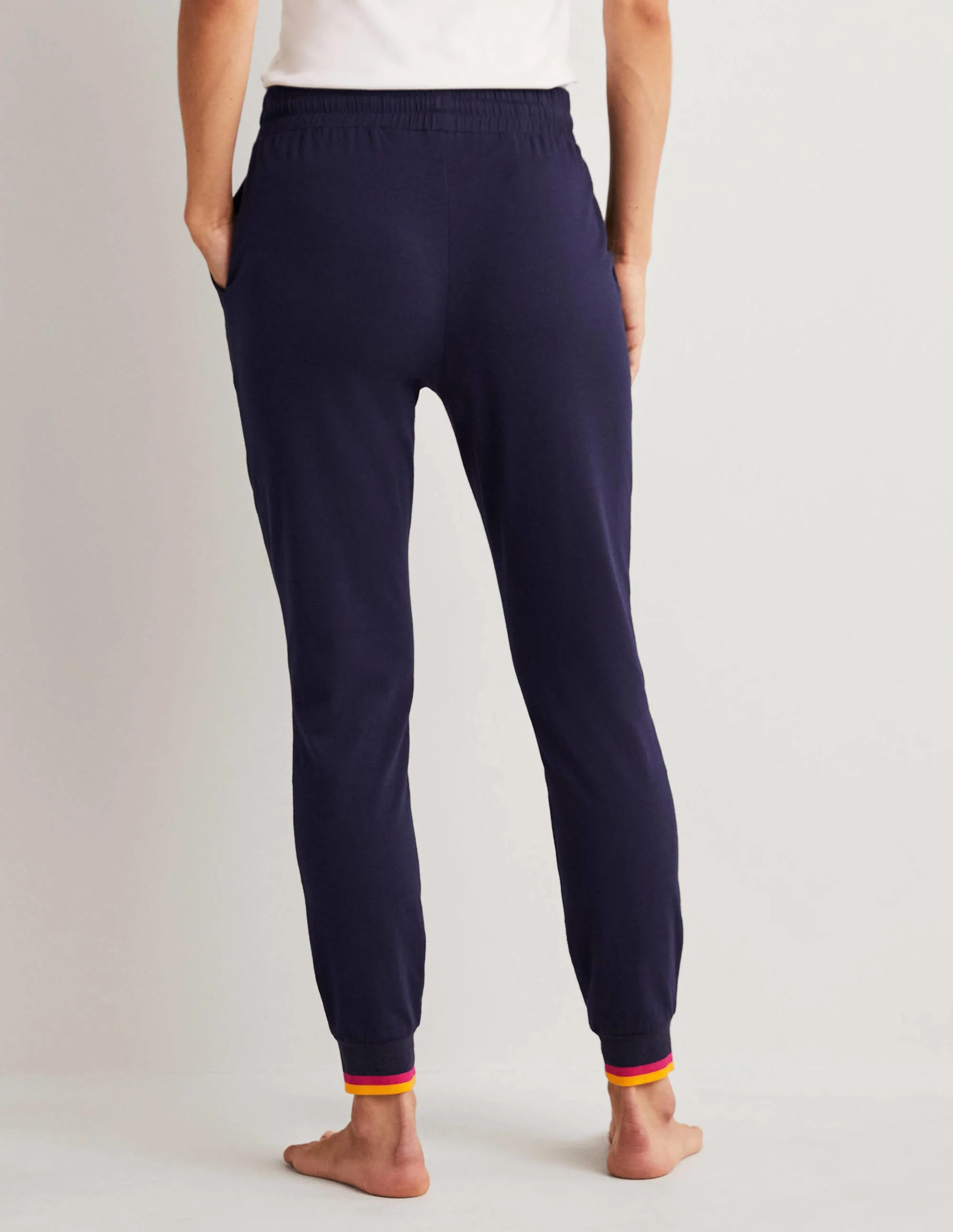 Cuffed Jersey Joggers-Navy - Image 8