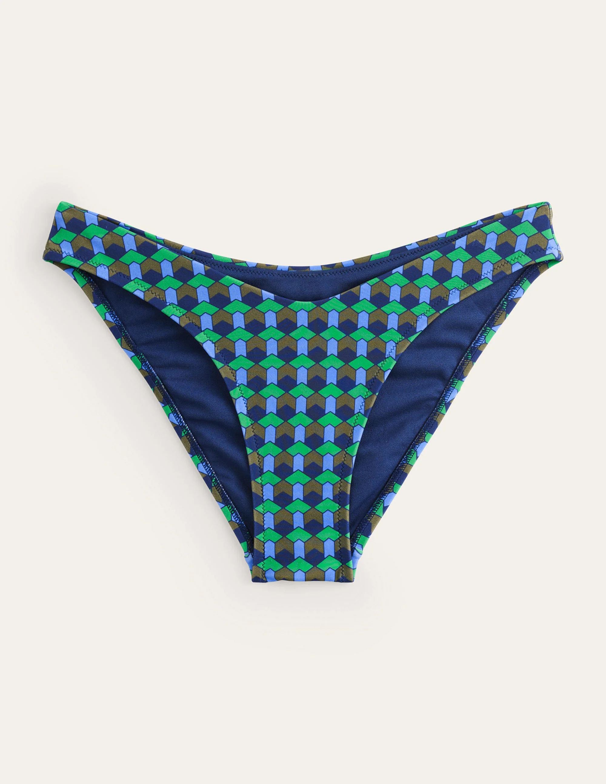 Curved-Top Bikini Bottoms-Bright Green, Multi Geo - Image 5