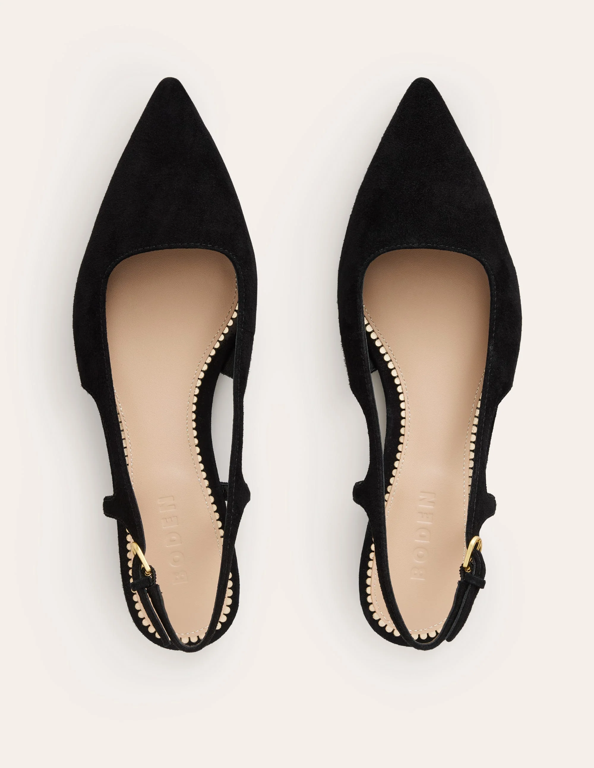 Cut Out Sling Back Flats-Black suede - Image 5