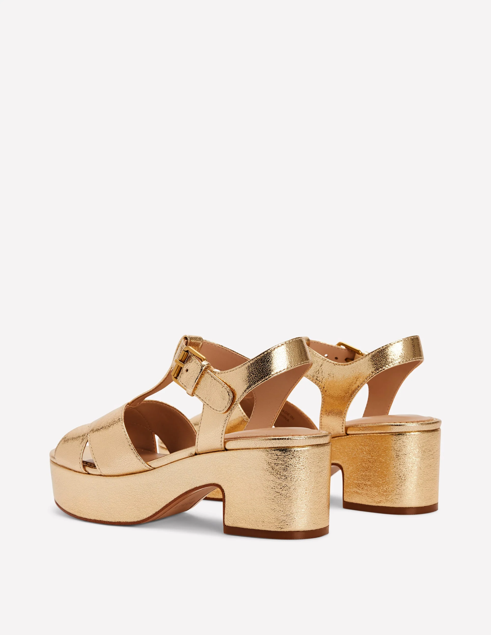Cut Out Wedge Sandal-Metallic - Image 4