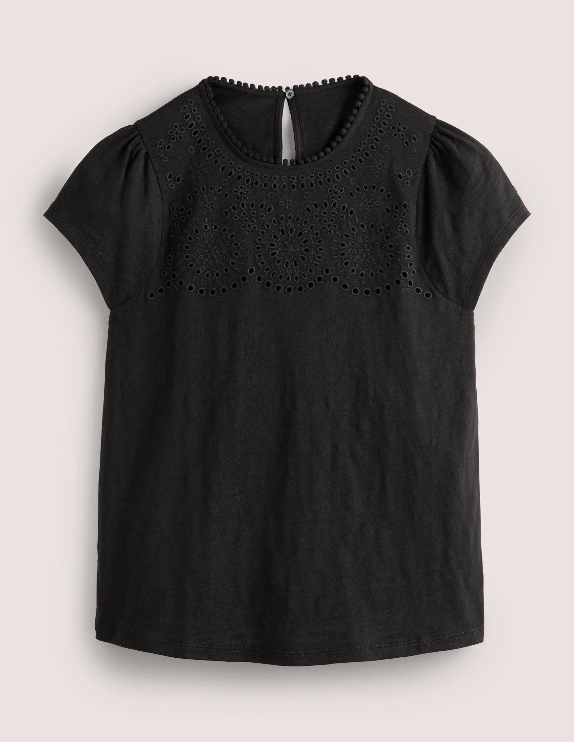 Cutwork Flutter T-Shirt-Black - Image 6