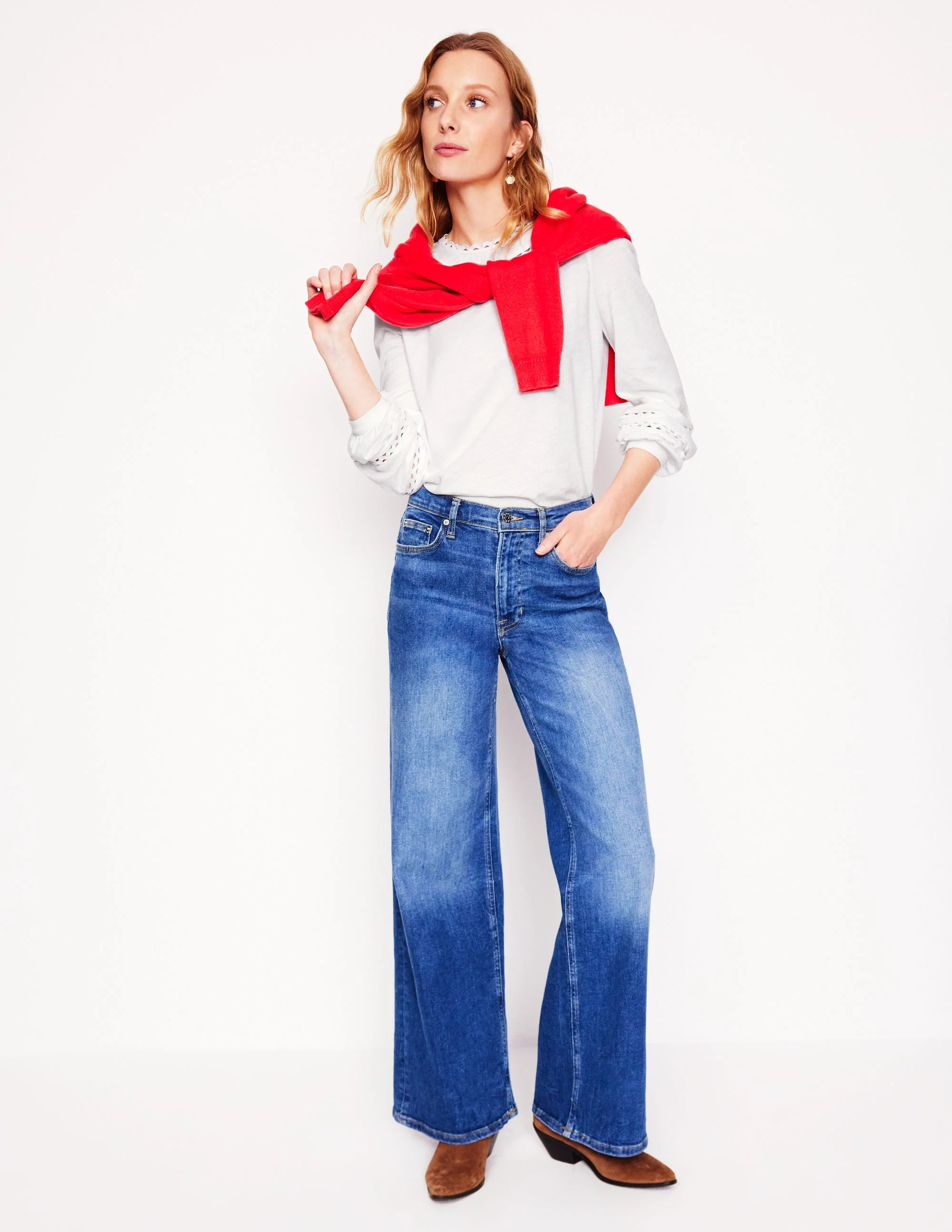 Daisy Long Sleeve Top-White - Image 5