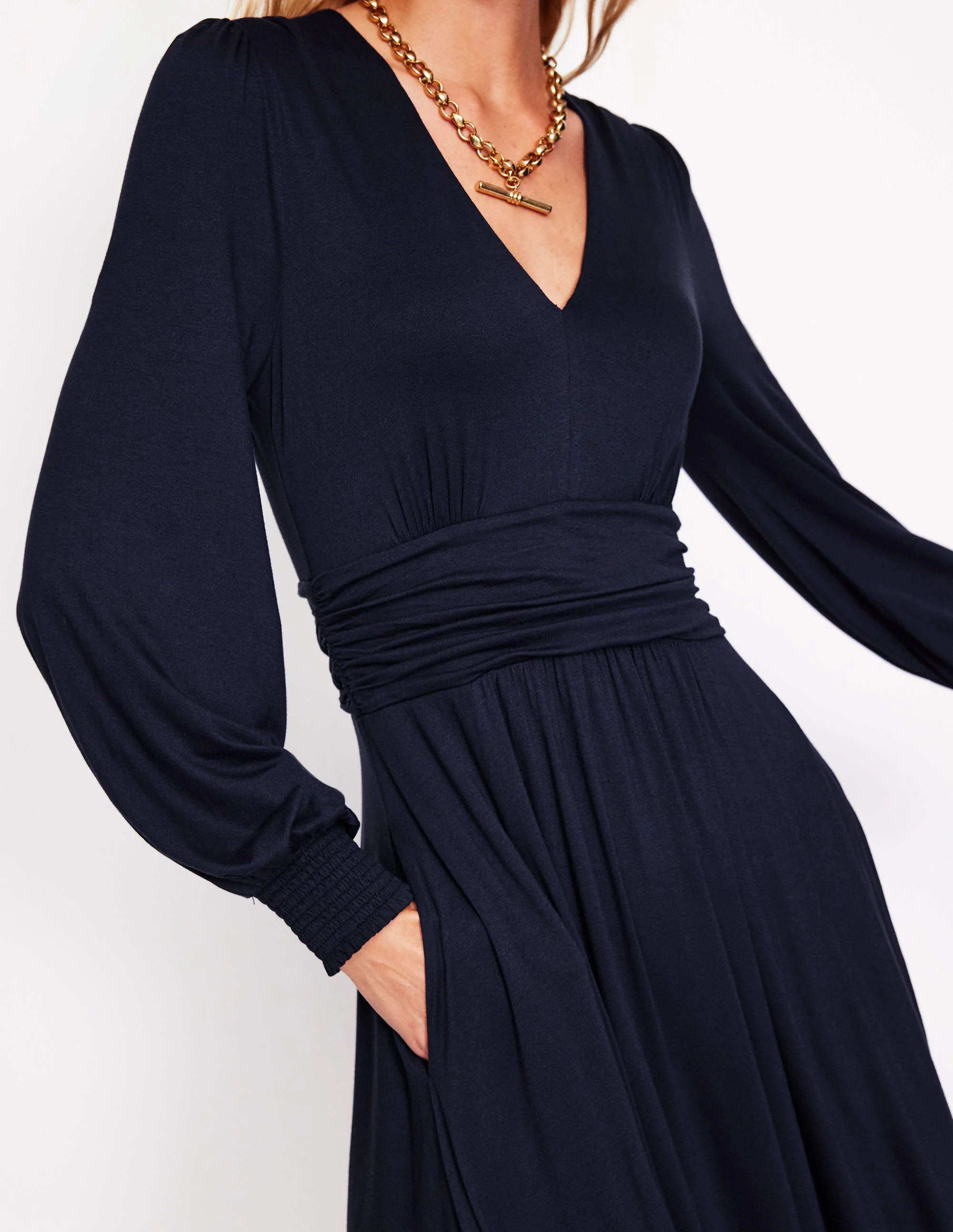 Daphne Jersey Maxi Dress-Navy - Image 2