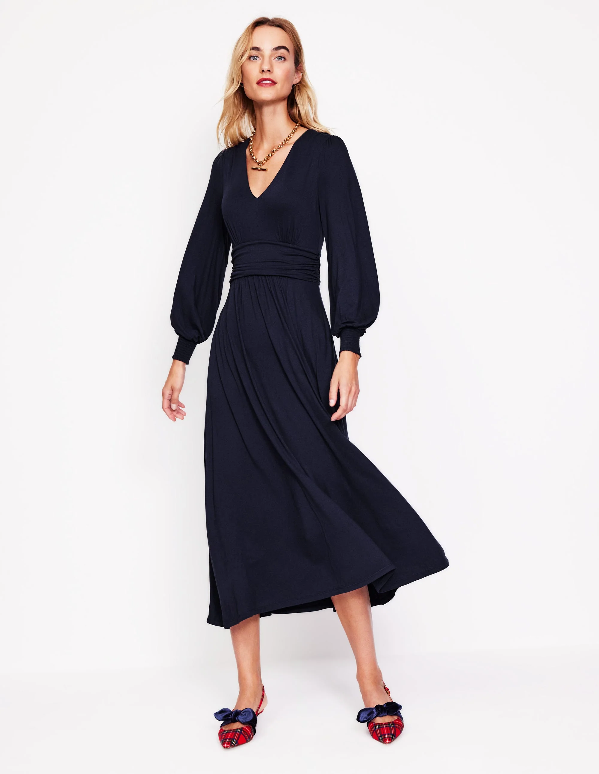 Daphne Jersey Maxi Dress-Navy - Image 4