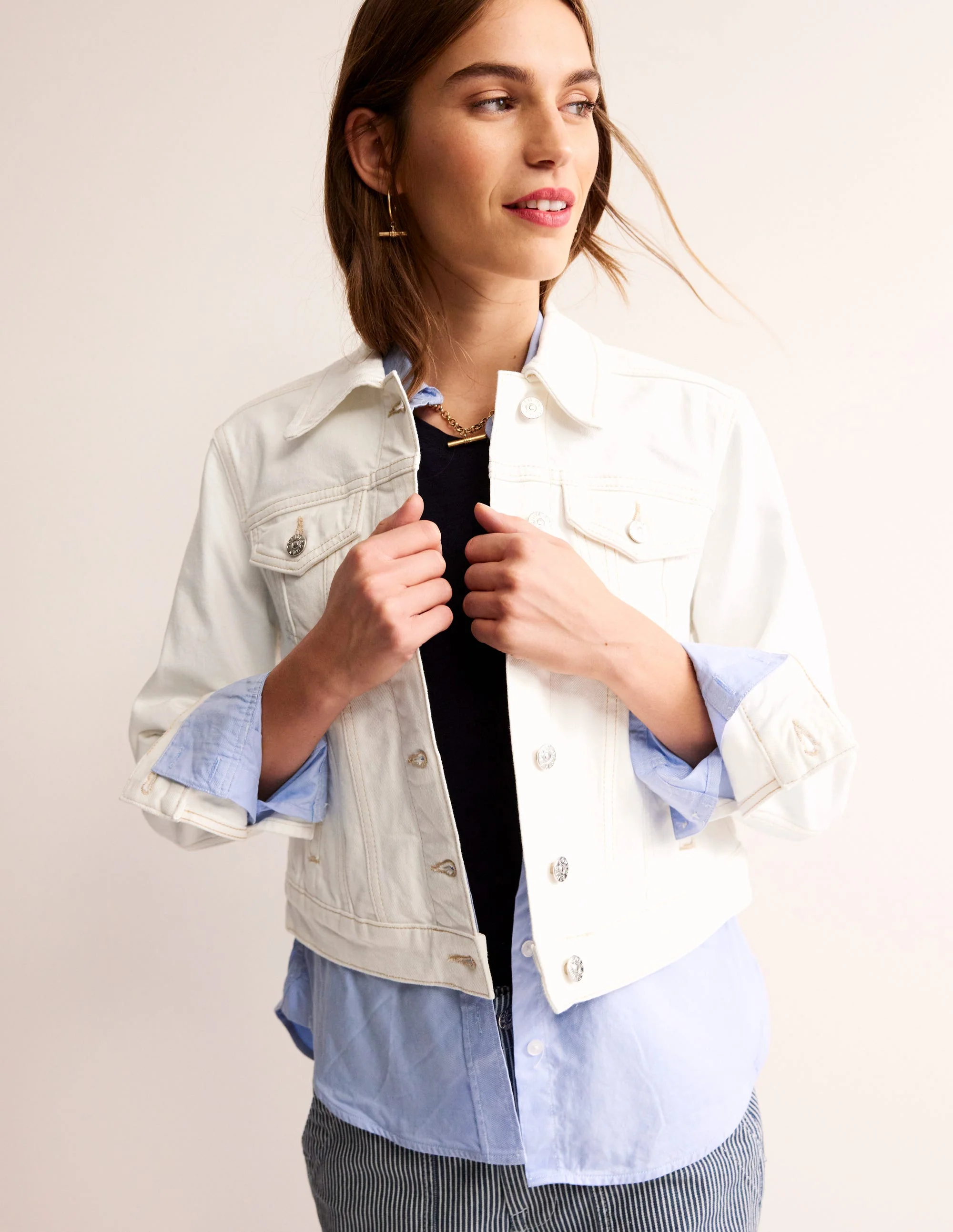 Denim Jacket-Ecru - Image 4
