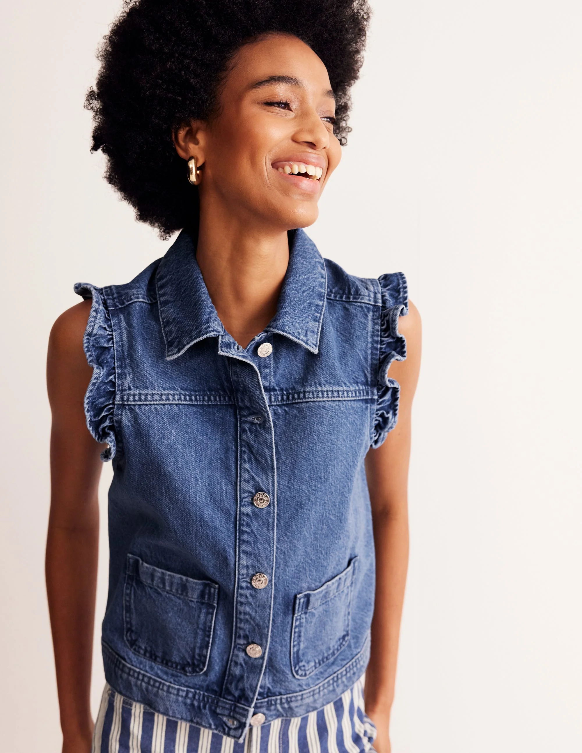 Denim Vest-Mid Vintage Denim