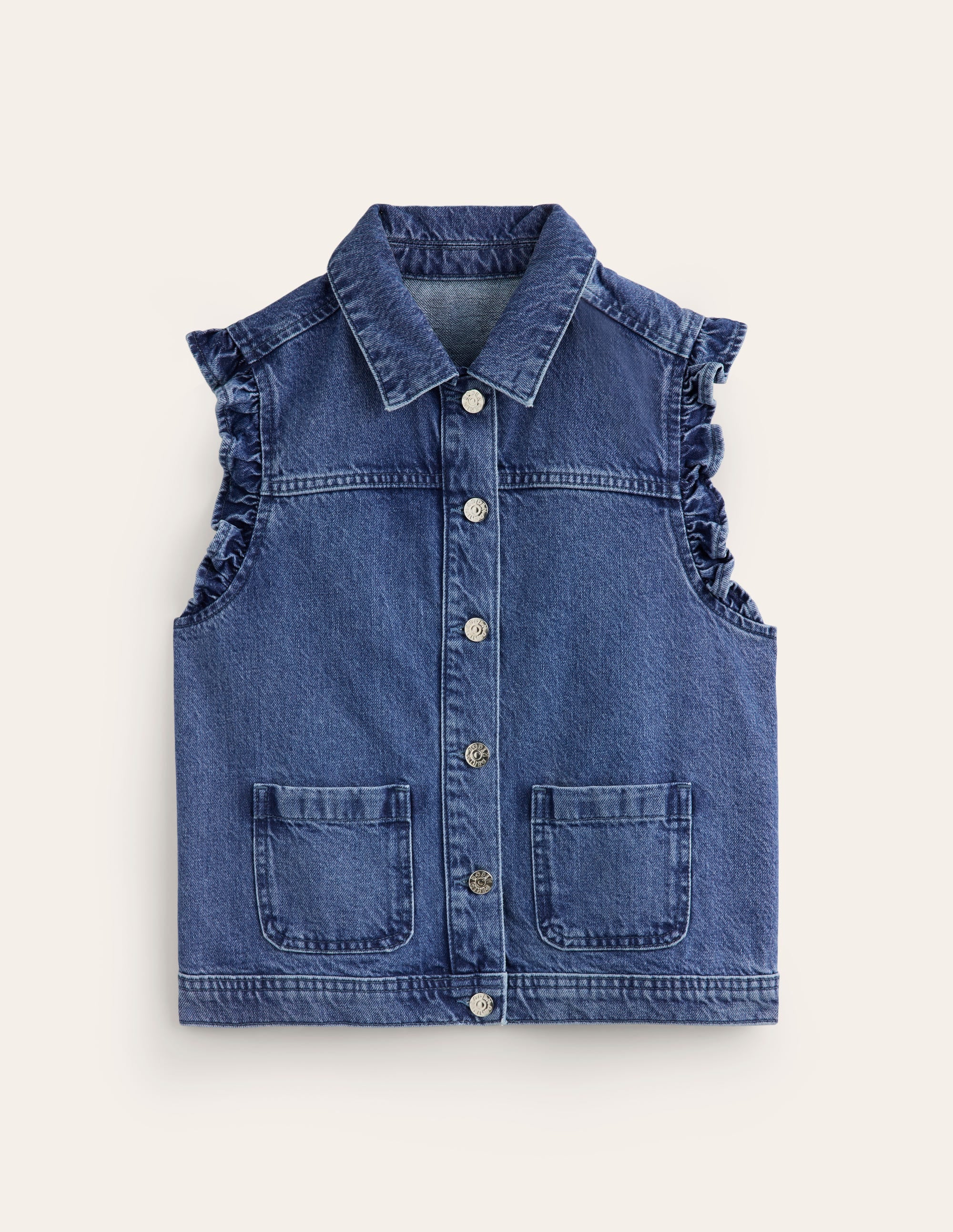 Denim Vest-Mid Vintage Denim - Image 6