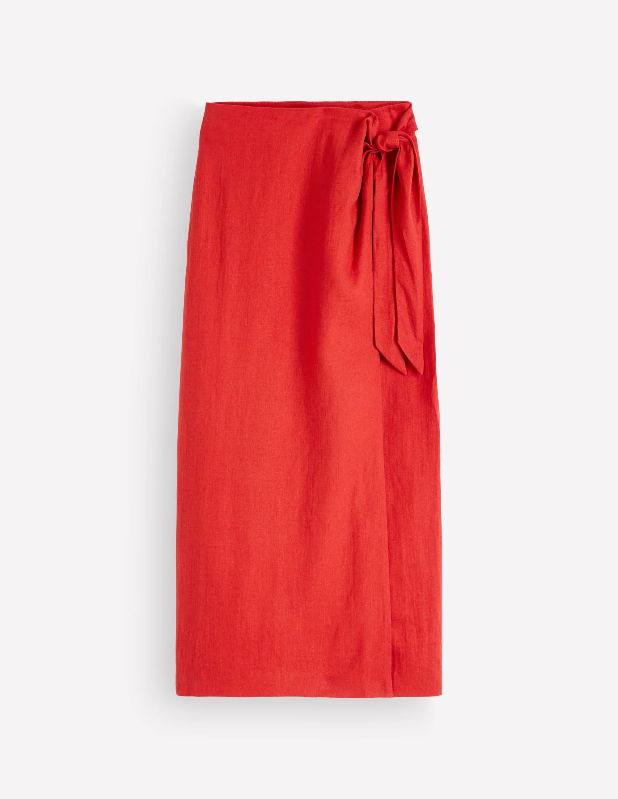 Dimitra Linen Column Skirt-Red Coral - Image 7