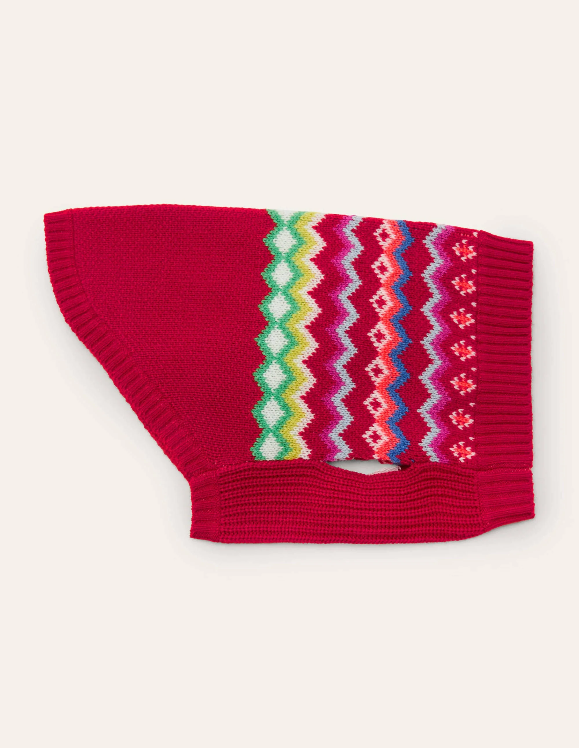 Dog Fair Isle Sweater-Rockabilly Red