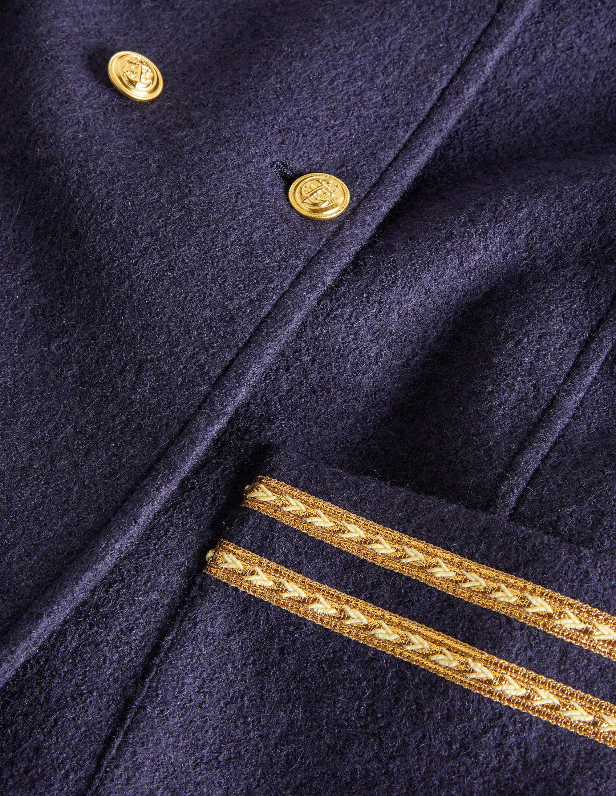 Double Breasted Military Coat-Navy - Image 7