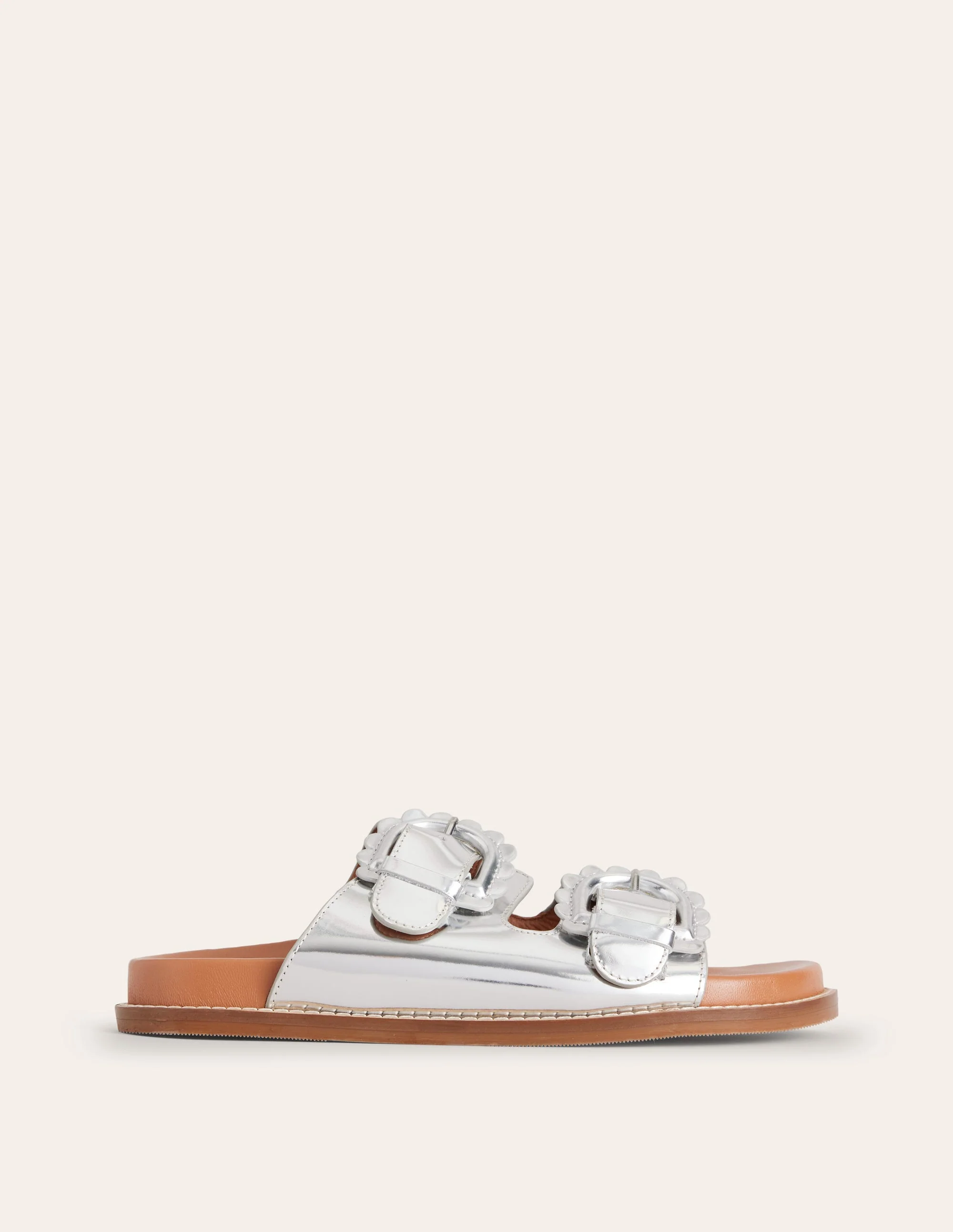 Double Buckle Sliders-Silver - Image 2