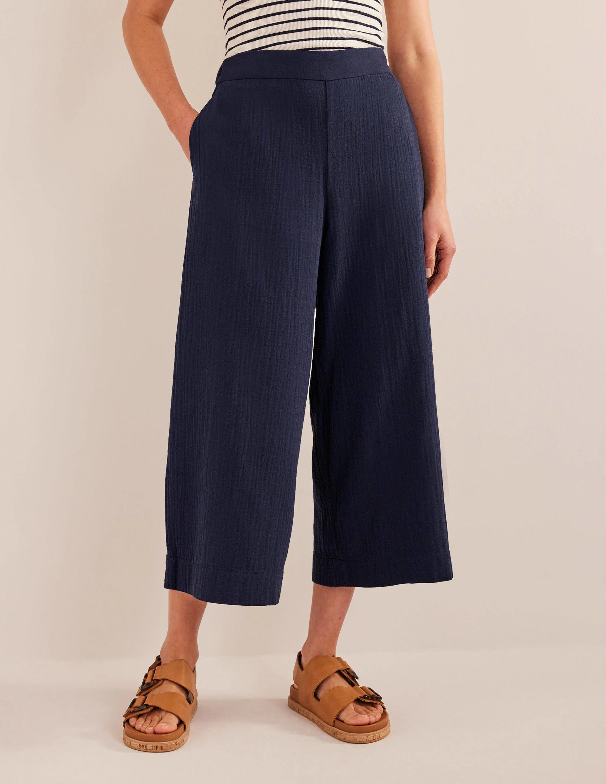 Double Cloth Pants-Navy - Image 4