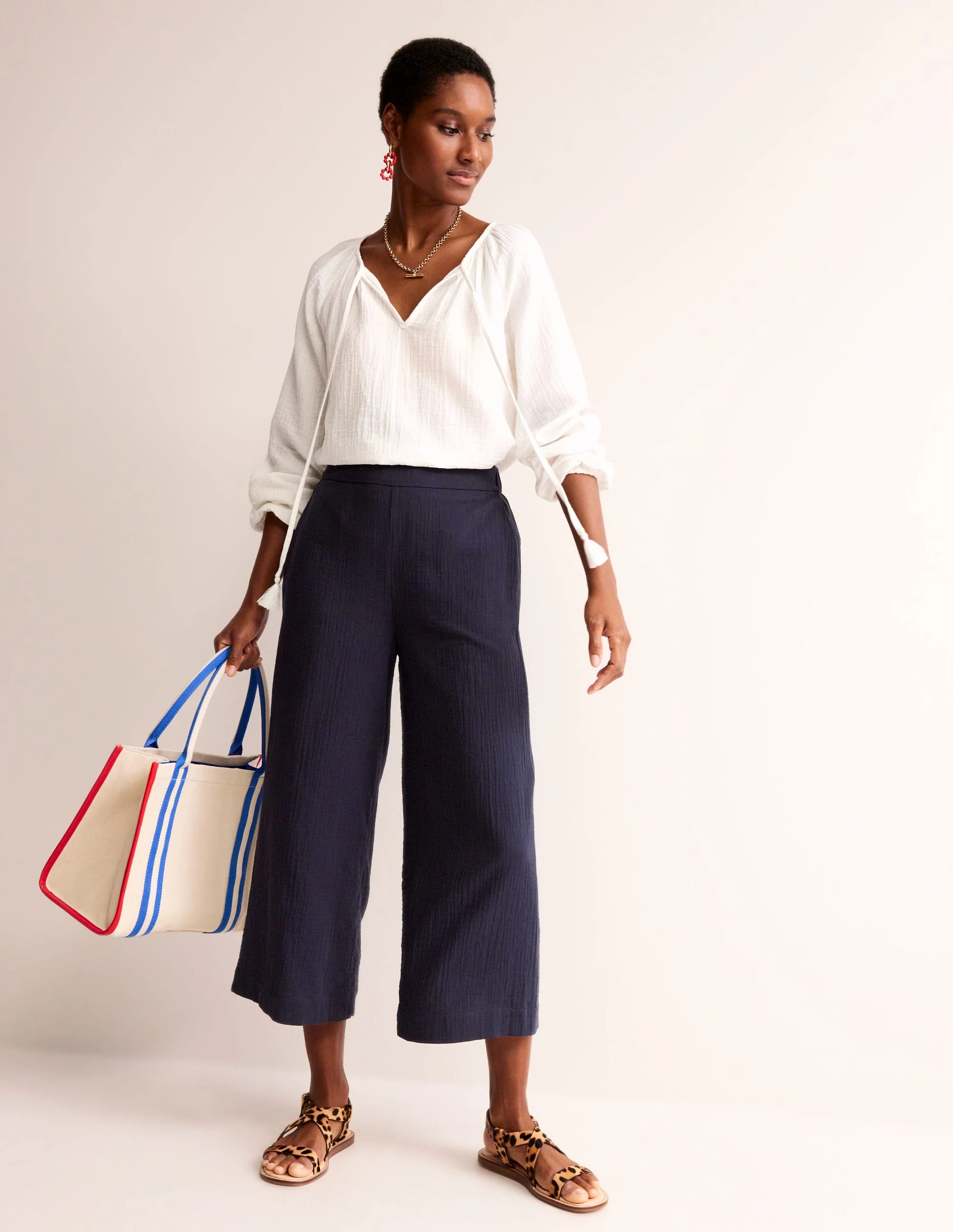 Double Cloth Pants-Navy