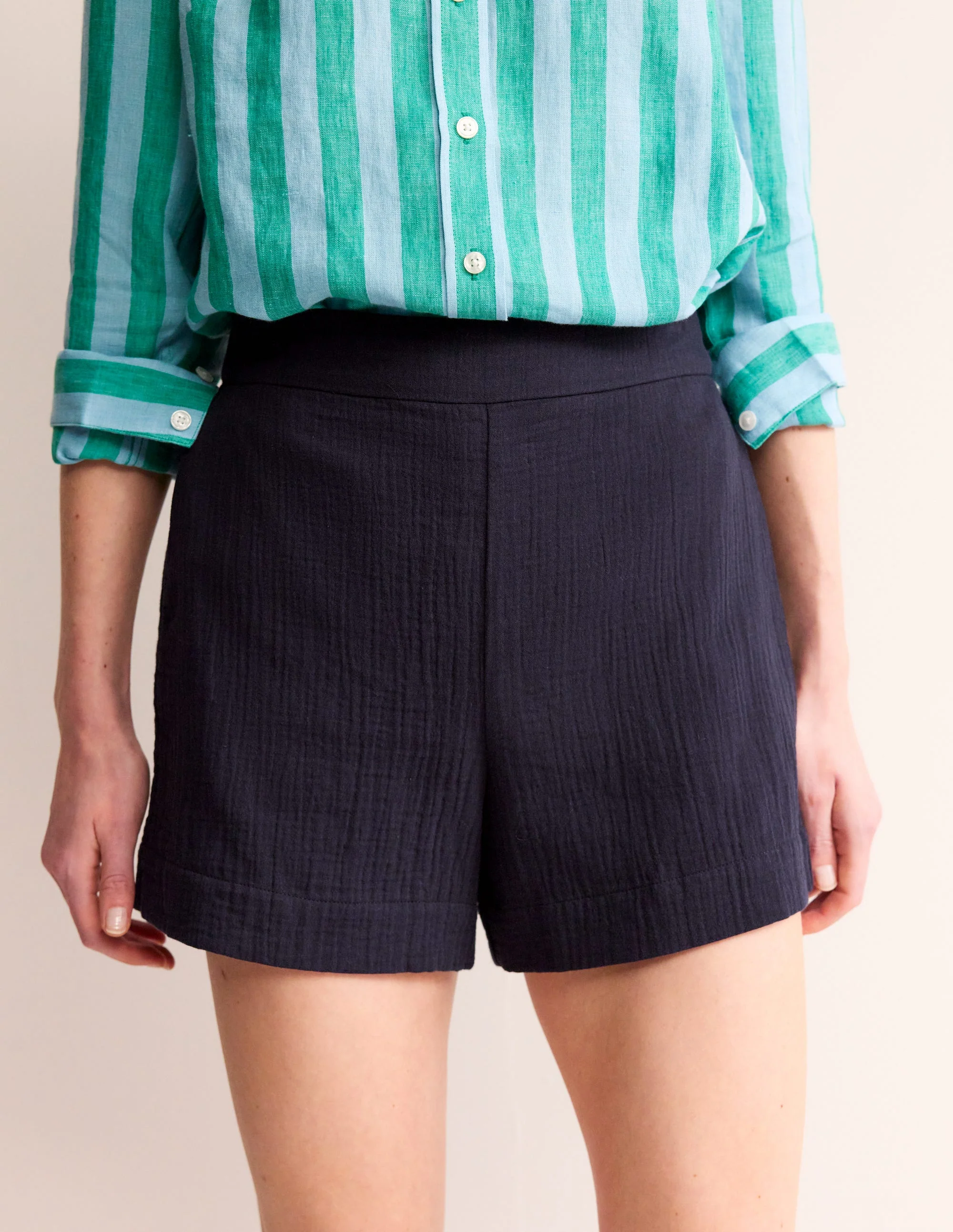 Double Cloth Shorts-Navy - Image 4