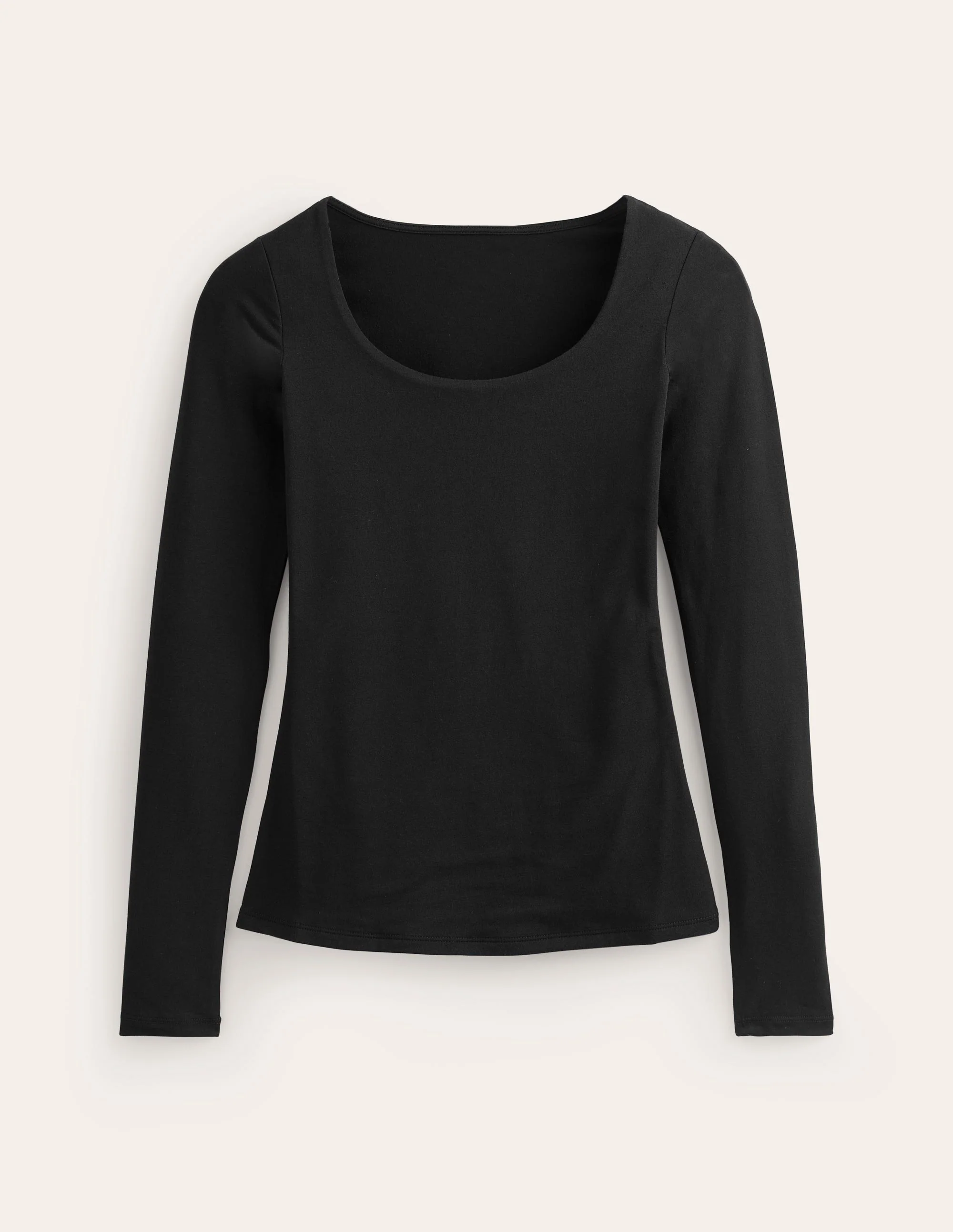 Double Layer Scoop Long Sleeve-Black - Image 5