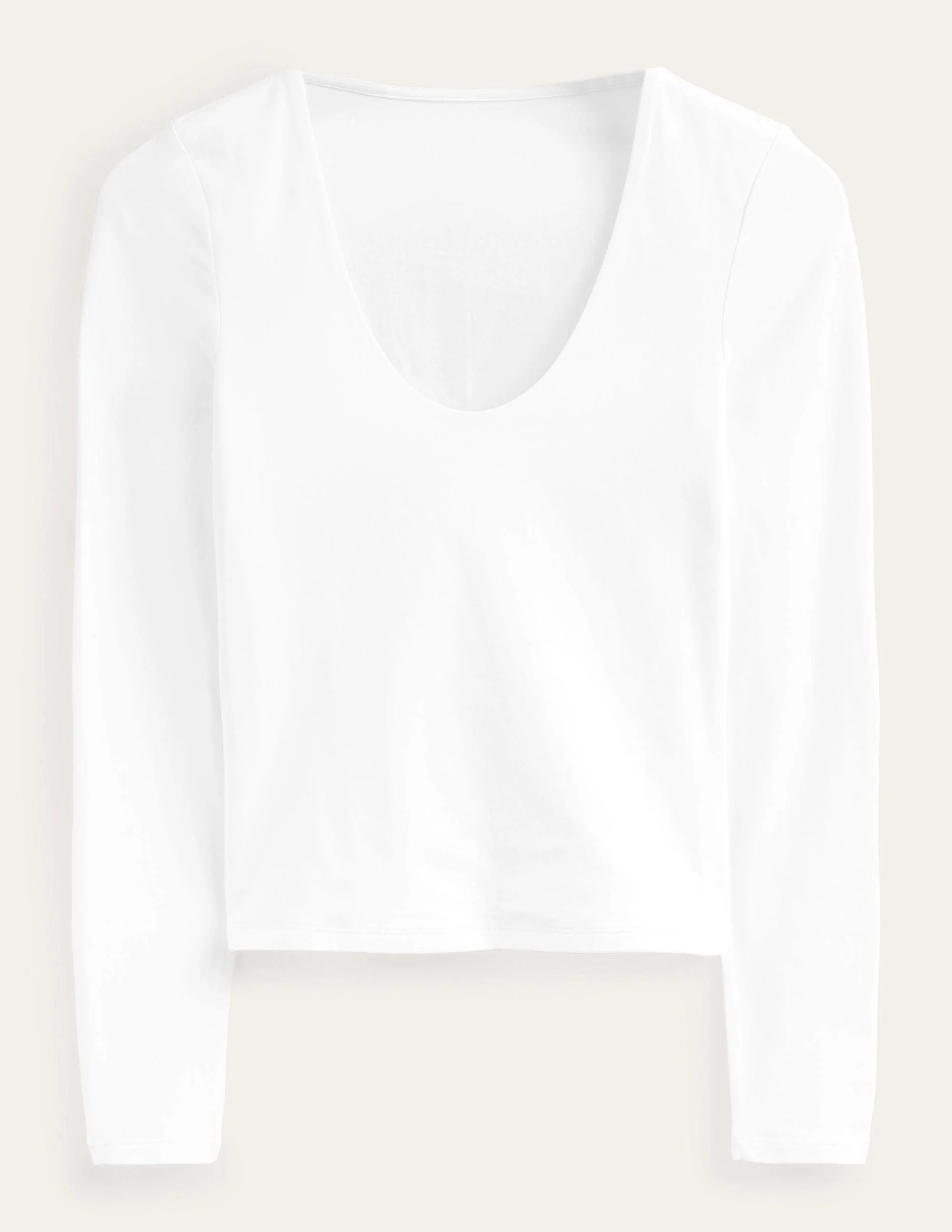 Double Layer Scoop Neck Top-White - Image 5