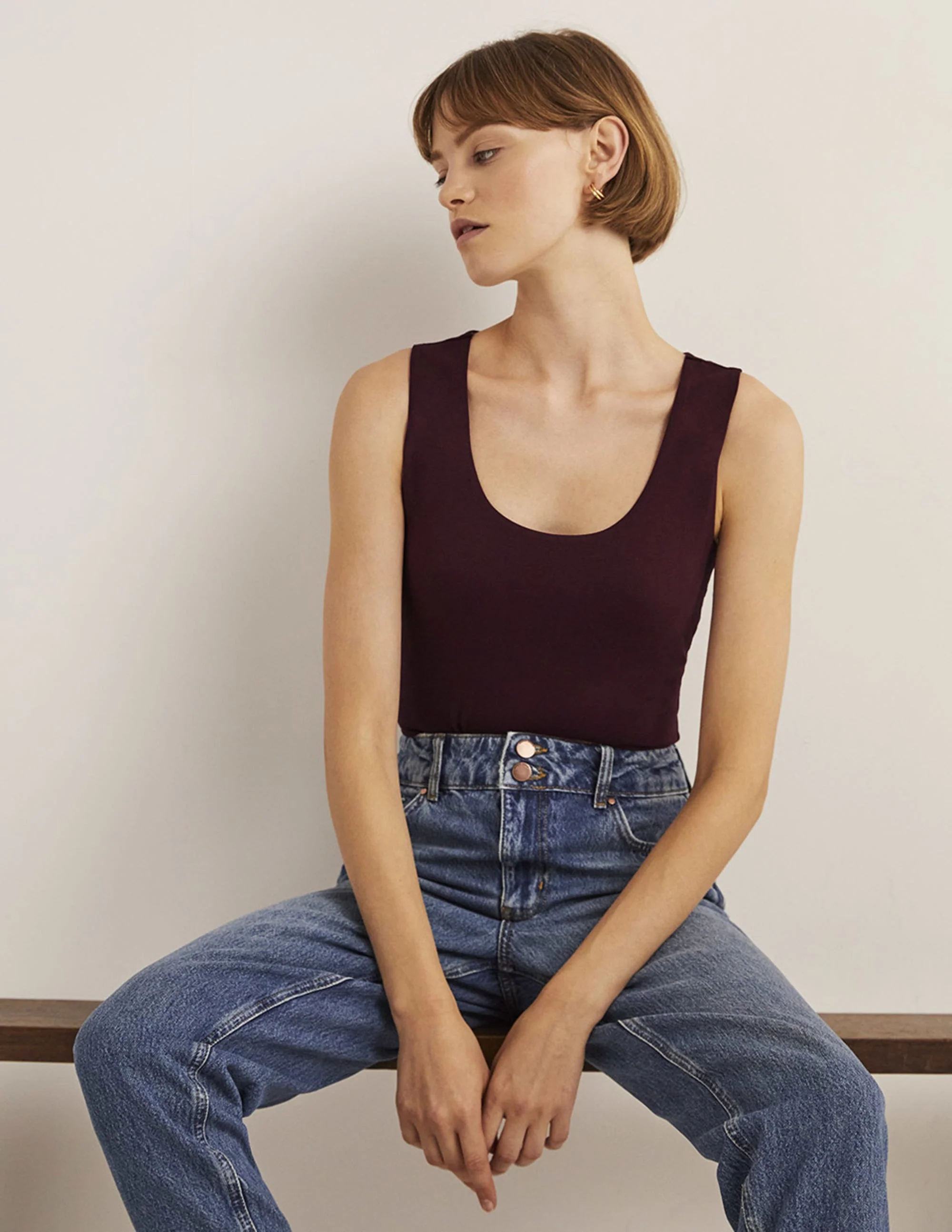 Double Layer Tank-Mulled Wine Purple