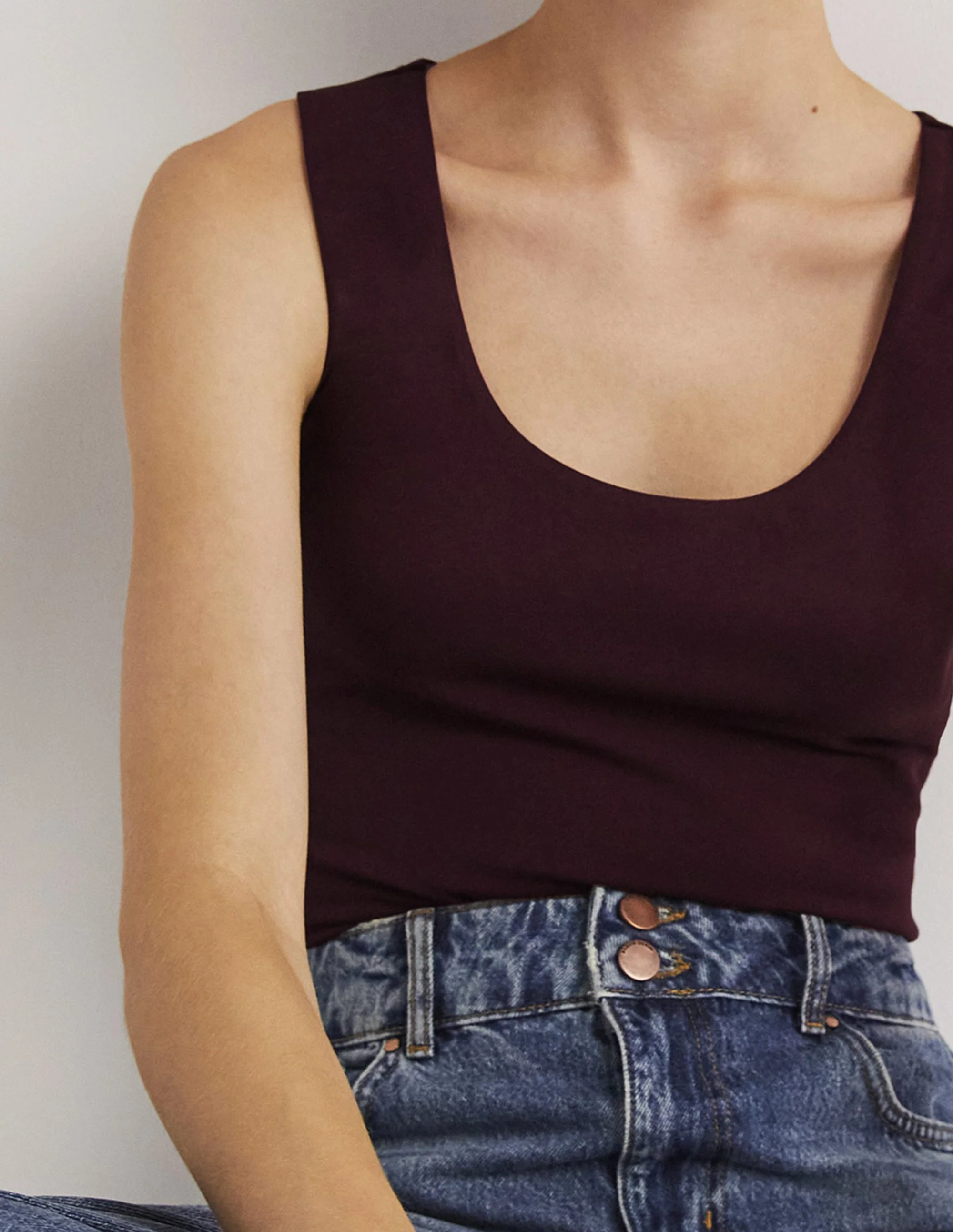 Double Layer Tank-Mulled Wine Purple - Image 2