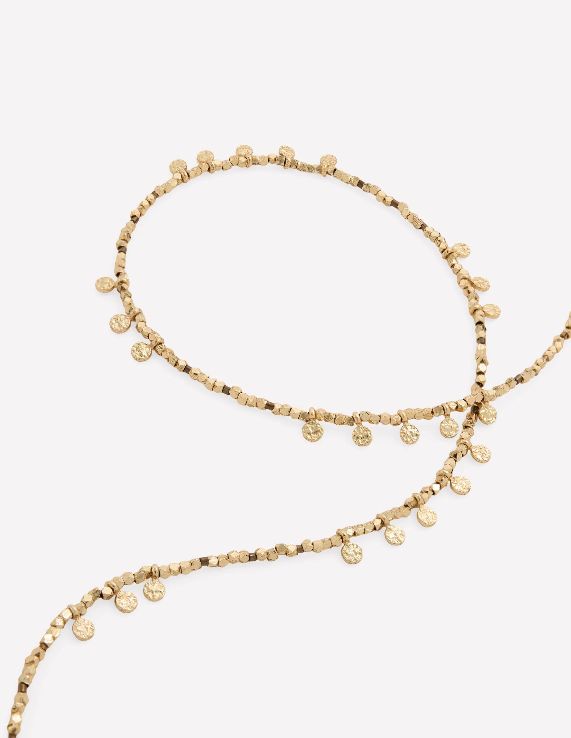 Double Strand Bead Necklace-Gold - Image 3