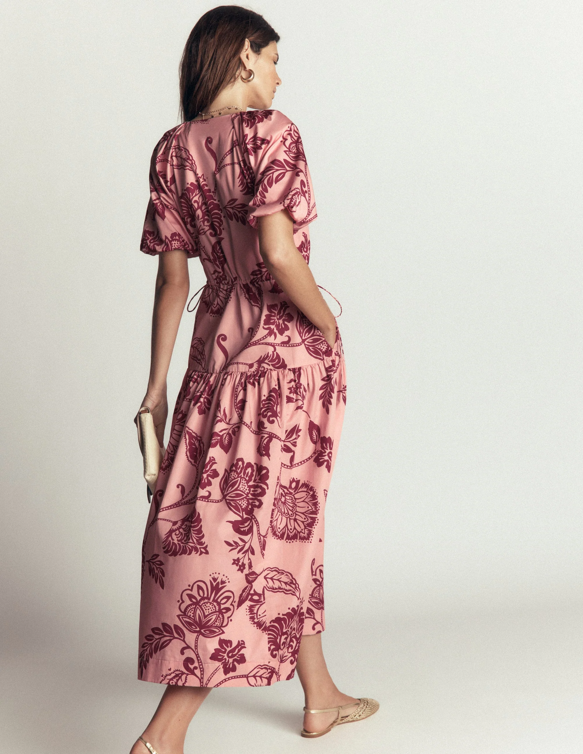 Draw Waist Fashion Dress-Chalf Pink, Planted Meadows - Image 3