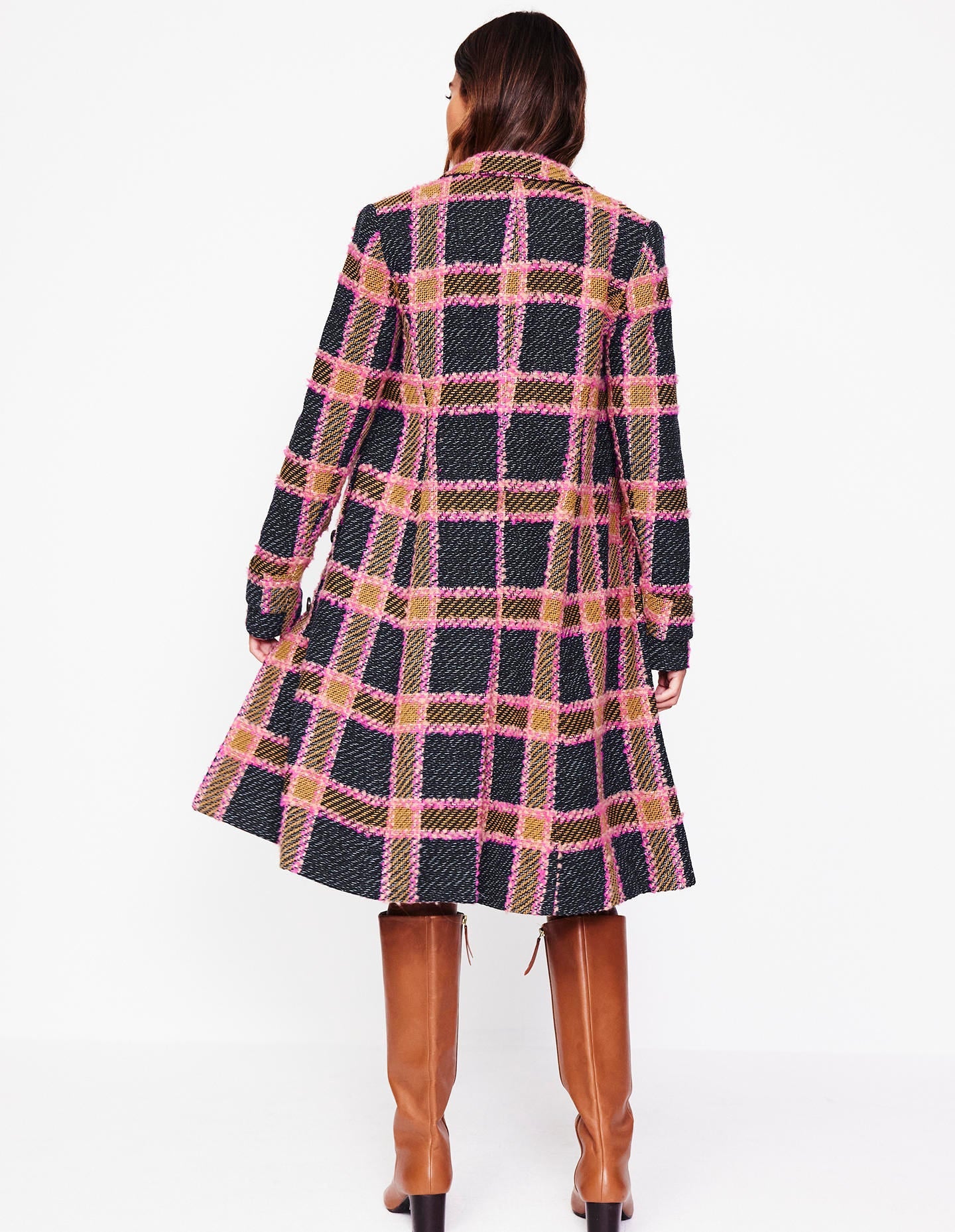 Durham Wool Blend Coat-Pink Check - Image 4