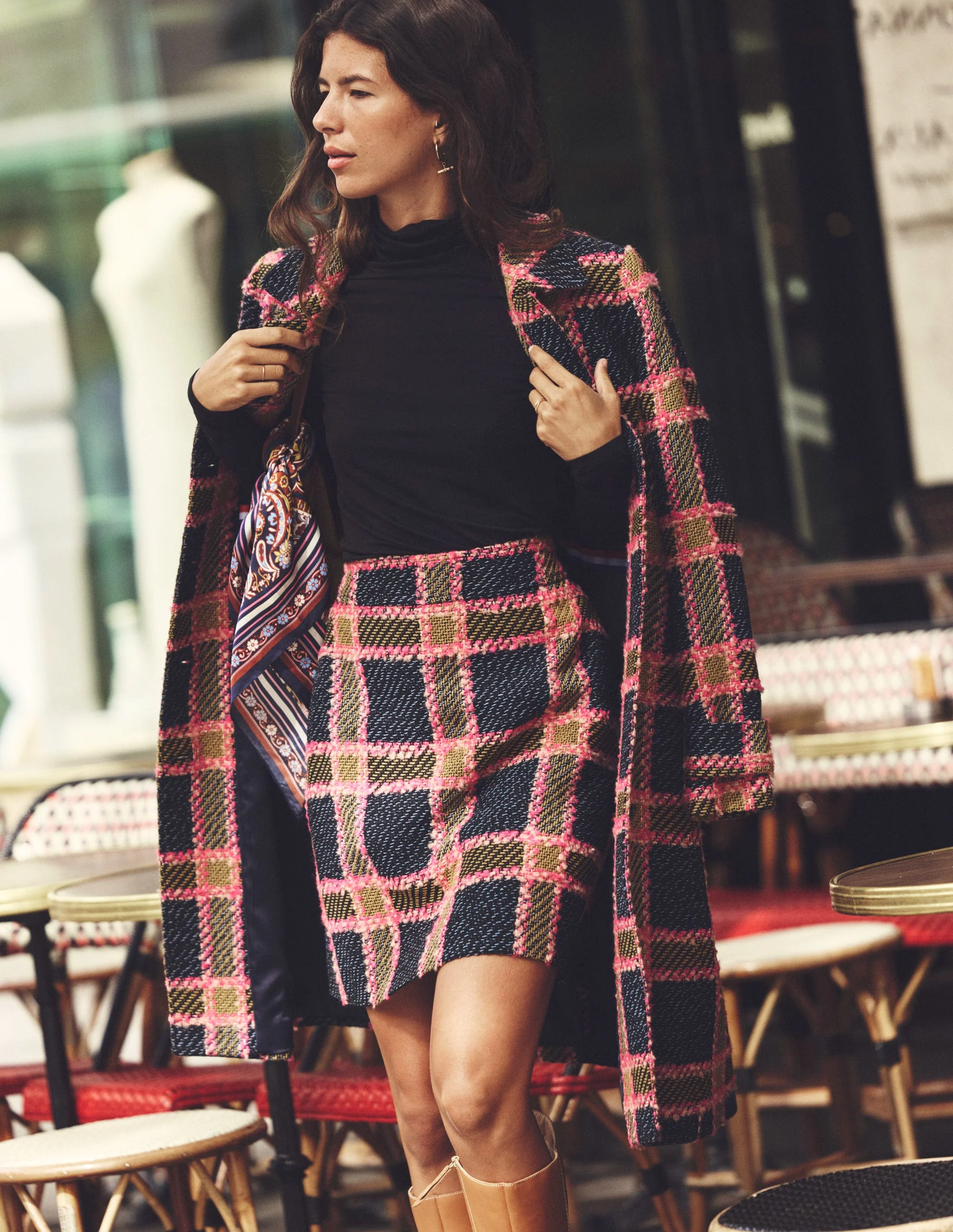 Durham Wool Blend Coat-Pink Check - Image 7