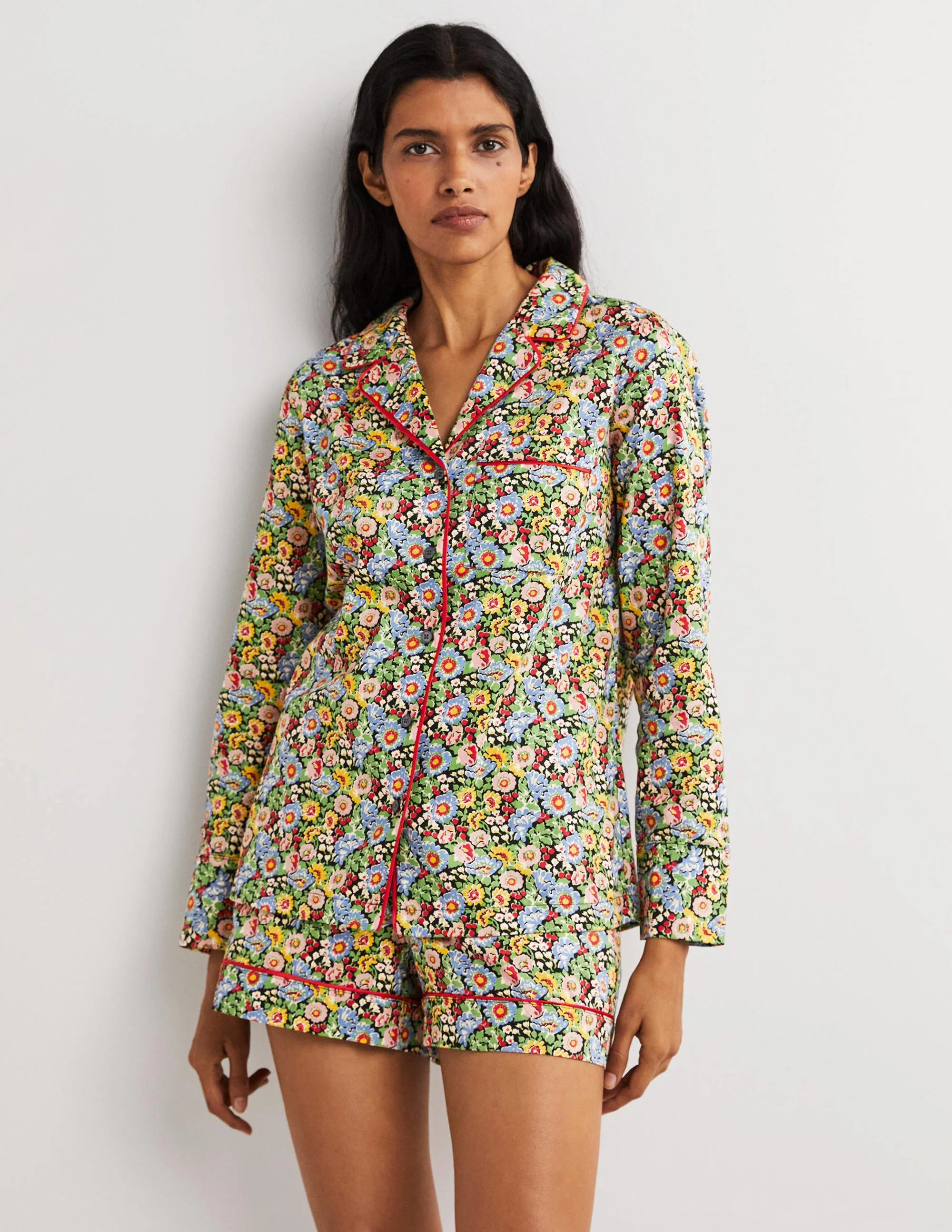 Easy Cotton Sleep Shirt-Multi, Flora Illusion - Image 4