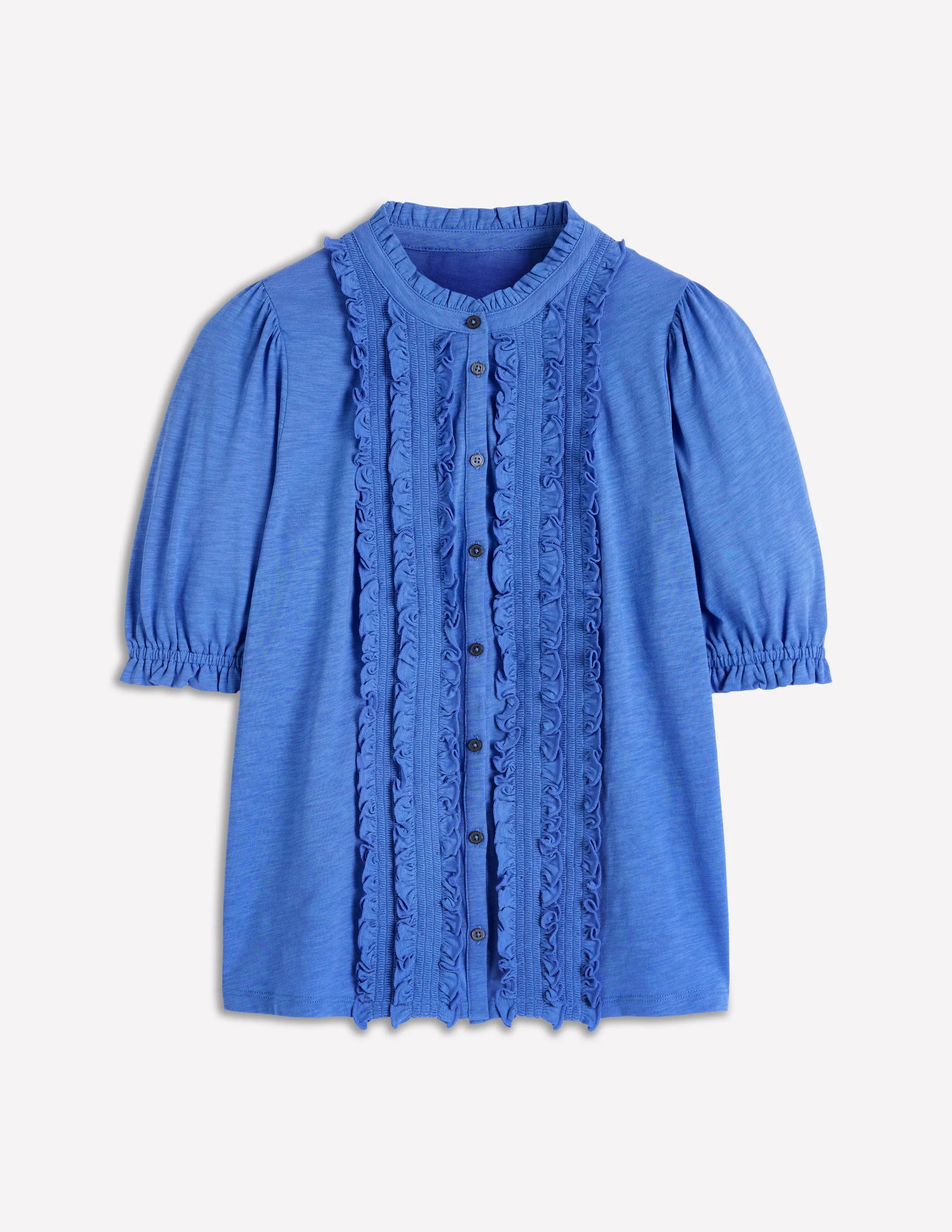 Eda Ruffle Front Shirt-Regatta - Image 6