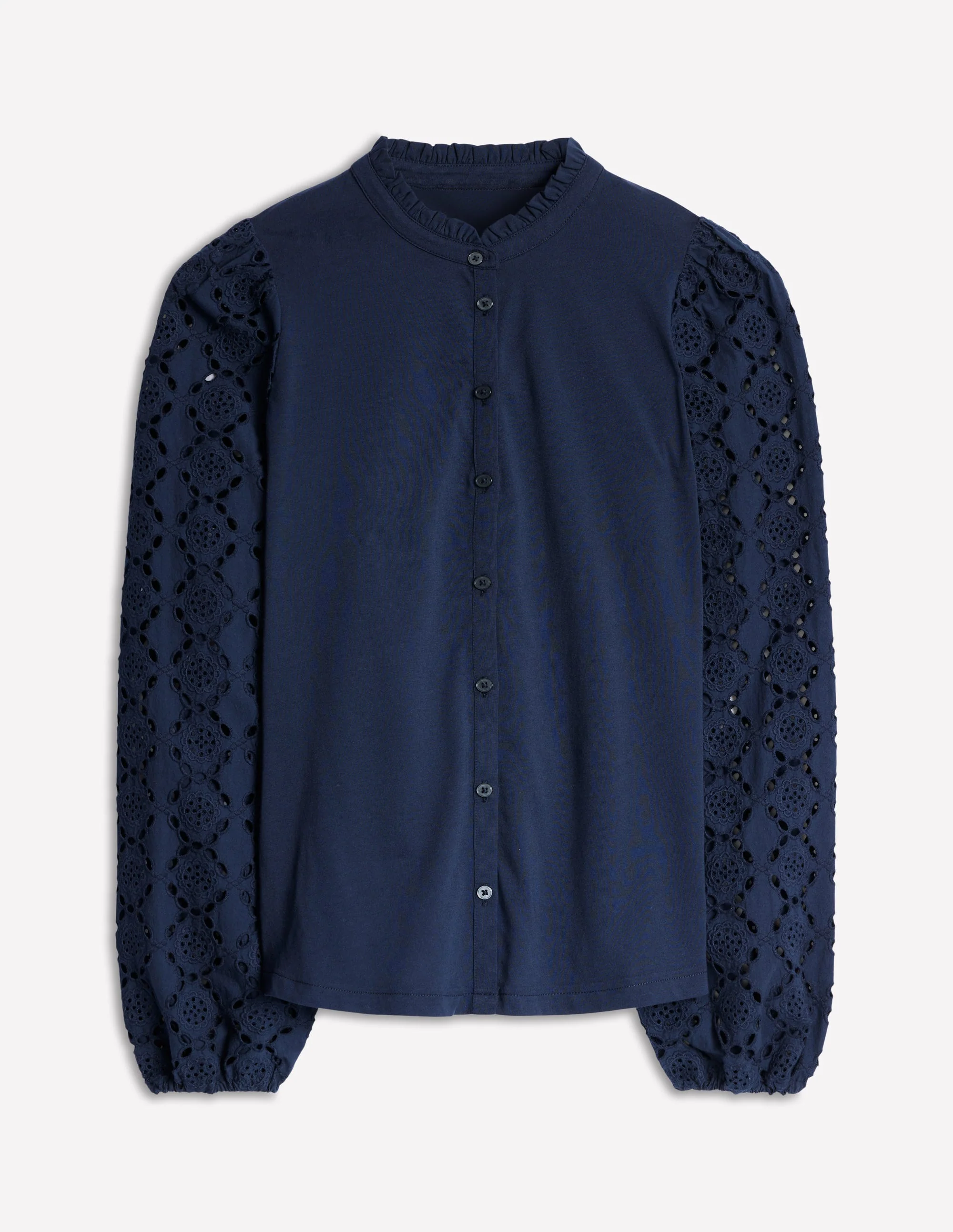 Eden Broderie Blouse-Navy - Image 5