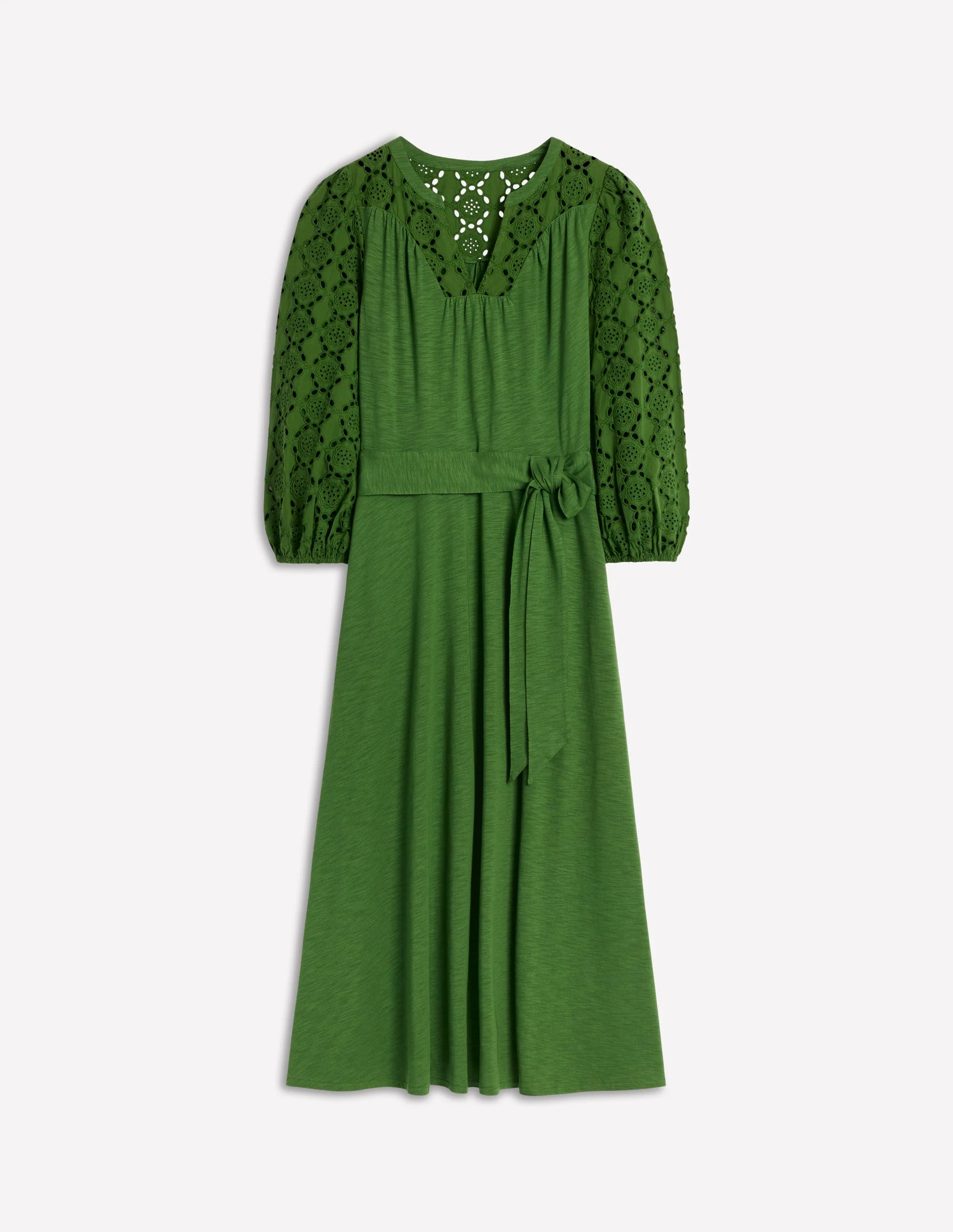 Eden Broderie Jersey Dress-Promenade Green - Image 5