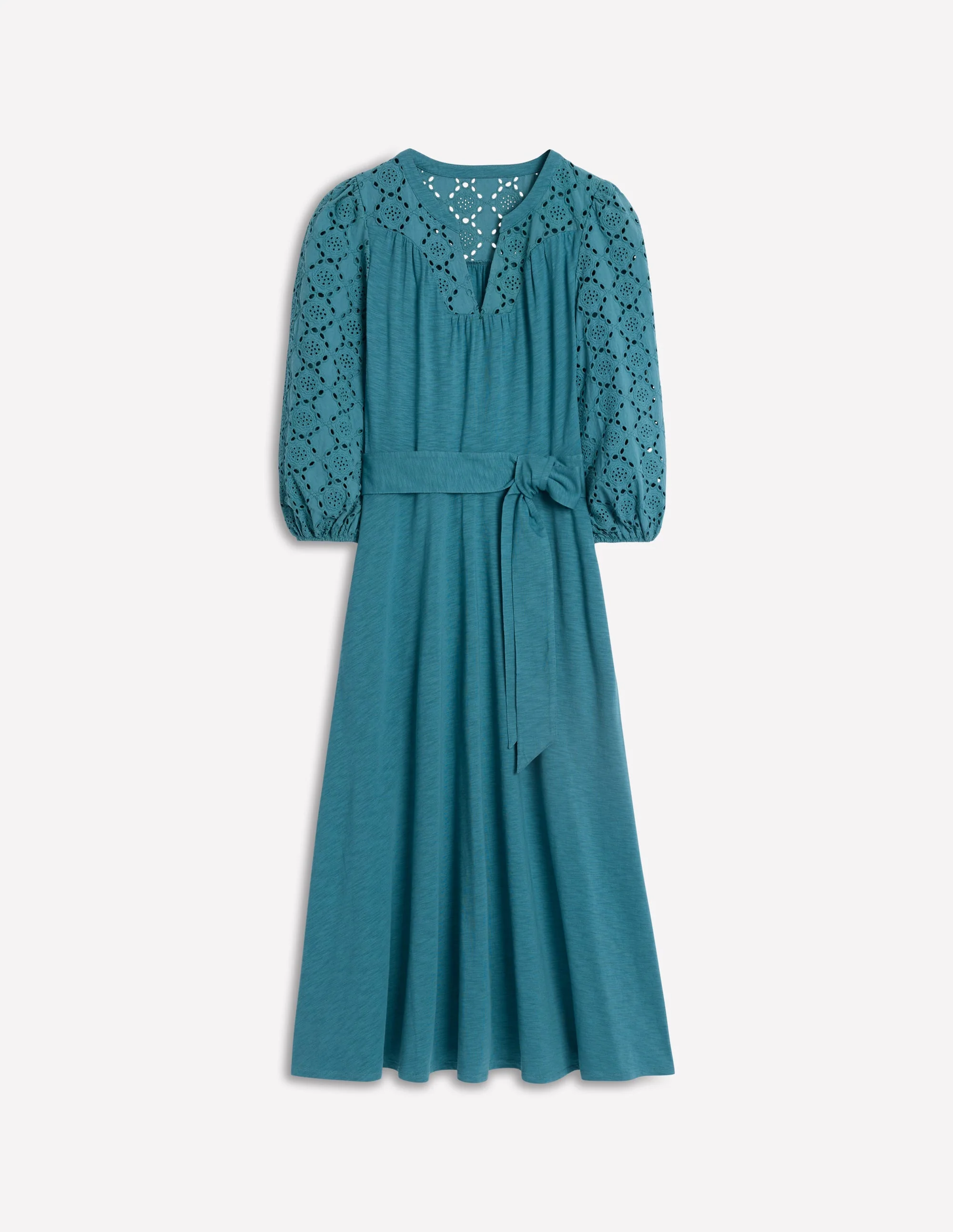 Eden Broderie Jersey Dress-Waterfall Blue - Image 5